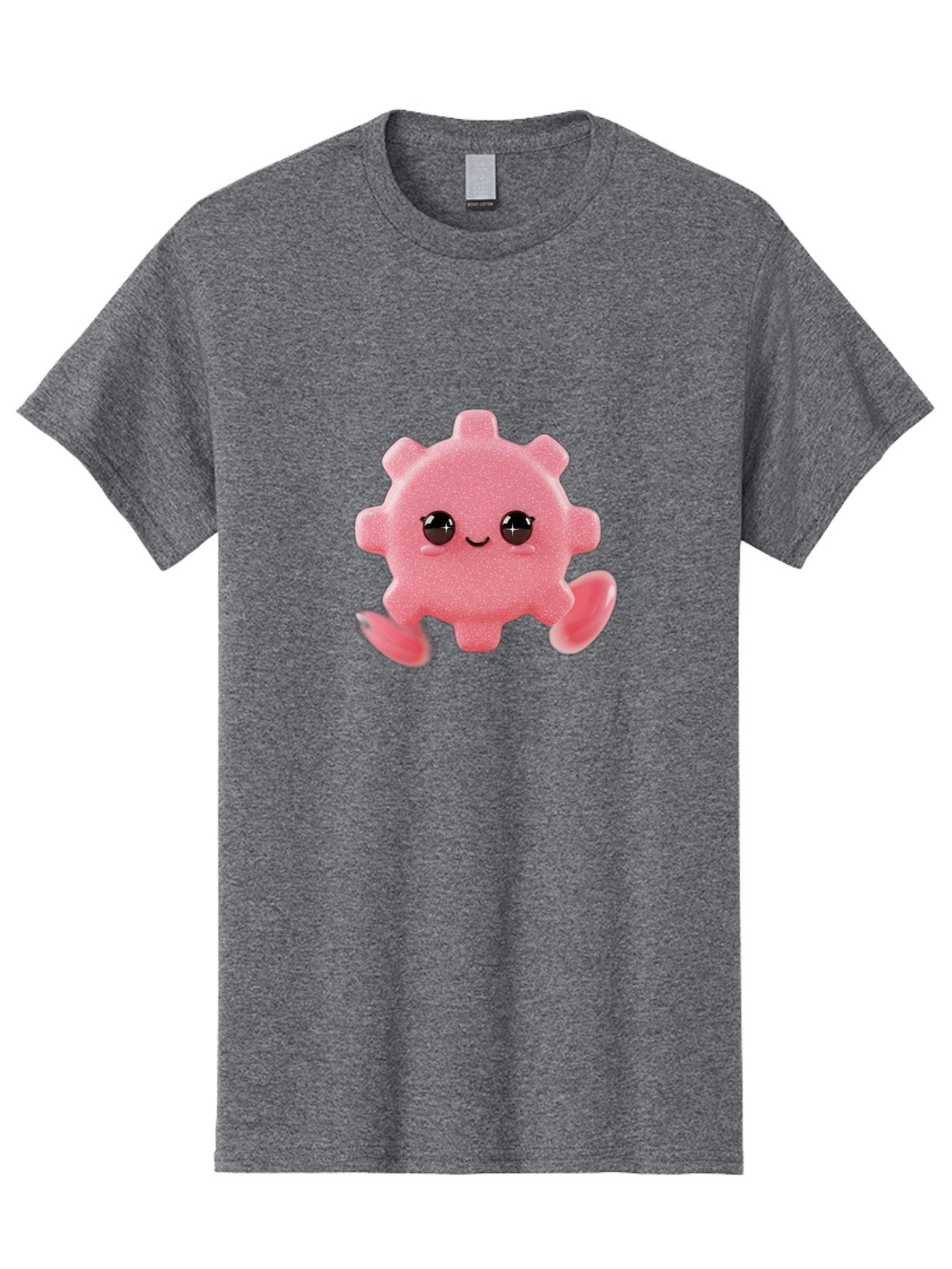 Cute-Axolotl Men'S Graphic Tee, 100% Cotton, Comfortable Casual Summer Wear, Machine Washable, Pink Axolotl, Cute Cartoon Character, Smiling Face, Sparkly Eyes, Playful Creature, Adorable Animal, Kawaii Character, Fluffy Texture, Bac960 5