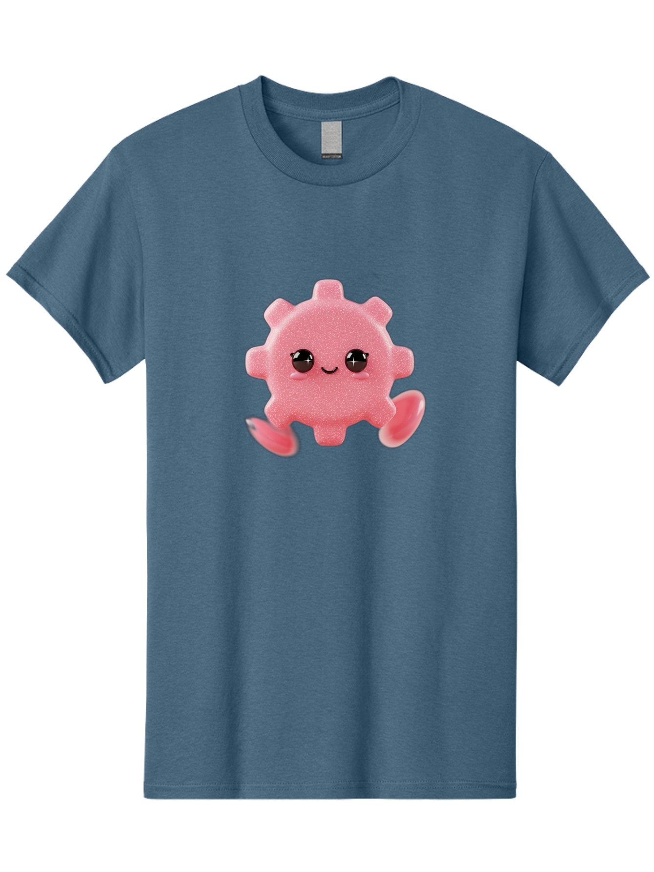 Cute-Axolotl Men'S Graphic Tee, 100% Cotton, Comfortable Casual Summer Wear, Machine Washable, Pink Axolotl, Cute Cartoon Character, Smiling Face, Sparkly Eyes, Playful Creature, Adorable Animal, Kawaii Character, Fluffy Texture, Bac960 10