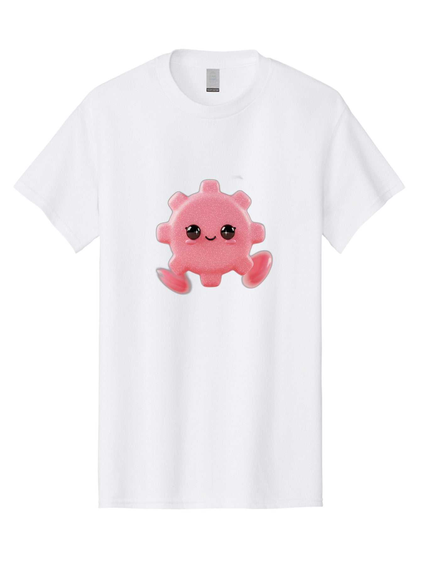Cute-Axolotl Men'S Graphic Tee, 100% Cotton, Comfortable Casual Summer Wear, Machine Washable, Pink Axolotl, Cute Cartoon Character, Smiling Face, Sparkly Eyes, Playful Creature, Adorable Animal, Kawaii Character, Fluffy Texture, Bac960 14