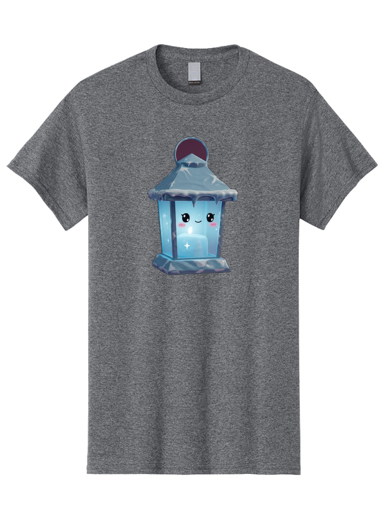 Cute-Lantern-2 Men'S Graphic Tee, 100% Cotton, Comfortable Casual Summer Wear, Machine Washable, Cute Lantern, Cartoon-Style Lantern, Smiling Face, Glowing Candle, Festive Atmosphere, Icy Blue, Sparkly, Adorable Character, Bac967 6