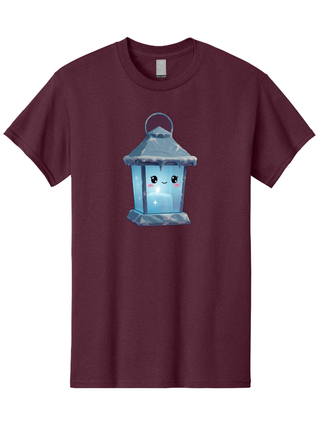 Cute-Lantern-2 Men'S Graphic Tee, 100% Cotton, Comfortable Casual Summer Wear, Machine Washable, Cute Lantern, Cartoon-Style Lantern, Smiling Face, Glowing Candle, Festive Atmosphere, Icy Blue, Sparkly, Adorable Character, Bac967 14