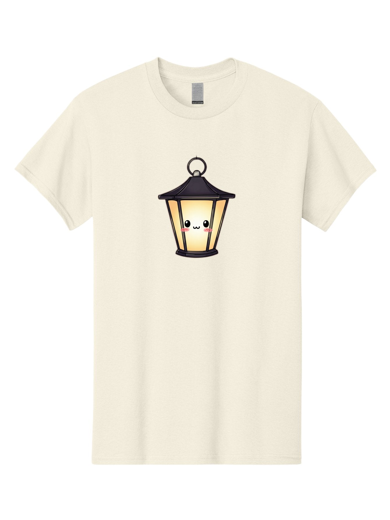 Cute-Lantern-3 Men'S Graphic Tee, 100% Cotton, Comfortable Casual Summer Wear, Machine Washable, Kawaii Lamp, Cute Cartoon Character, Cute Face, Black Lantern, Glowing Light, Hanging Lamp, Adorable Illustration, Soft Lighting, Bac968 10