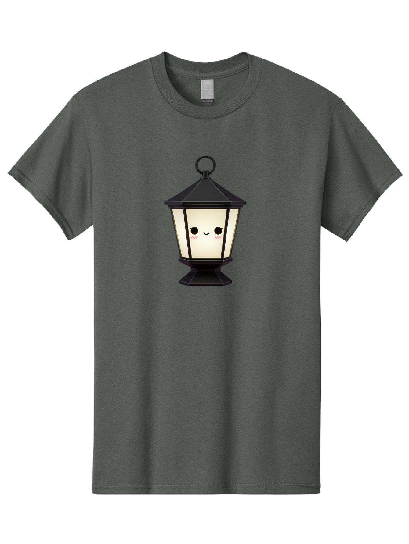 Cute-Lantern Men'S Graphic Tee, 100% Cotton, Comfortable Casual Summer Wear, Machine Washable, Cartoon Lantern, Kawaii Design, Smiling Face, Rosy Cheeks, Soft Lighting, Charming Illustration, Cute Character, Emotive Expression Bac969 14