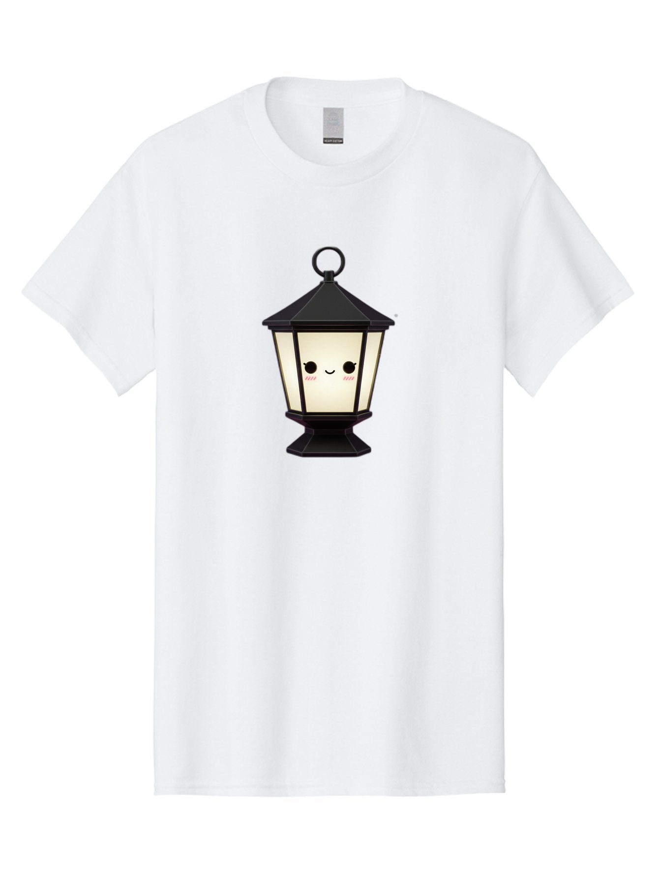 Cute-Lantern Men'S Graphic Tee, 100% Cotton, Comfortable Casual Summer Wear, Machine Washable, Cartoon Lantern, Kawaii Design, Smiling Face, Rosy Cheeks, Soft Lighting, Charming Illustration, Cute Character, Emotive Expression Bac969 6