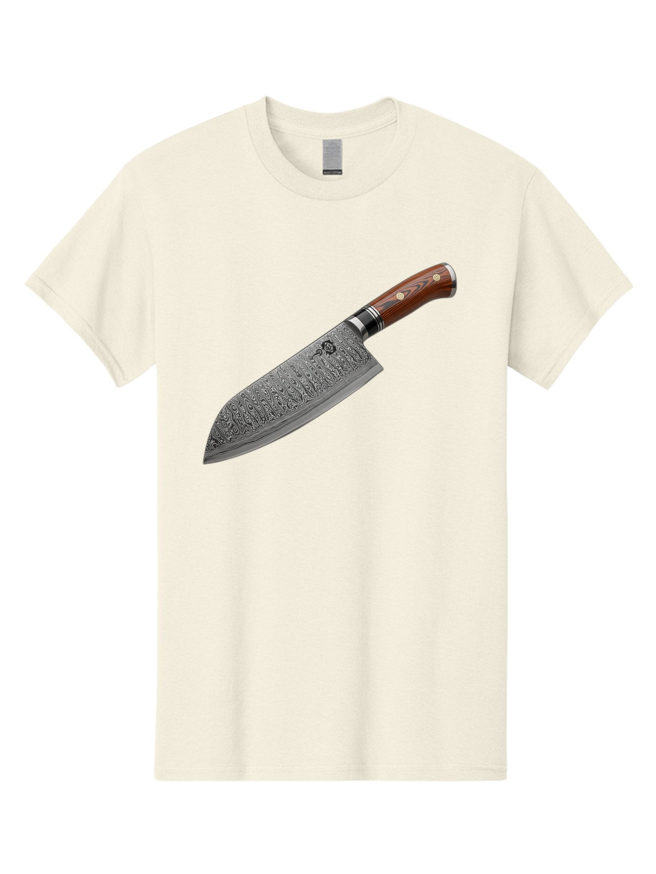 Damascus-Chef-S-Knife Men'S Graphic Tee, 100% Cotton, Comfortable Casual Summer Wear, Machine Washable, Damascus Steel Chef'S Knife, Kitchen Knife, Sharp Blade, Intricate Design, Wooden Handle, Brass Rivets, Chef'S Tool, Cutting Edge, Cookware Bac972 14