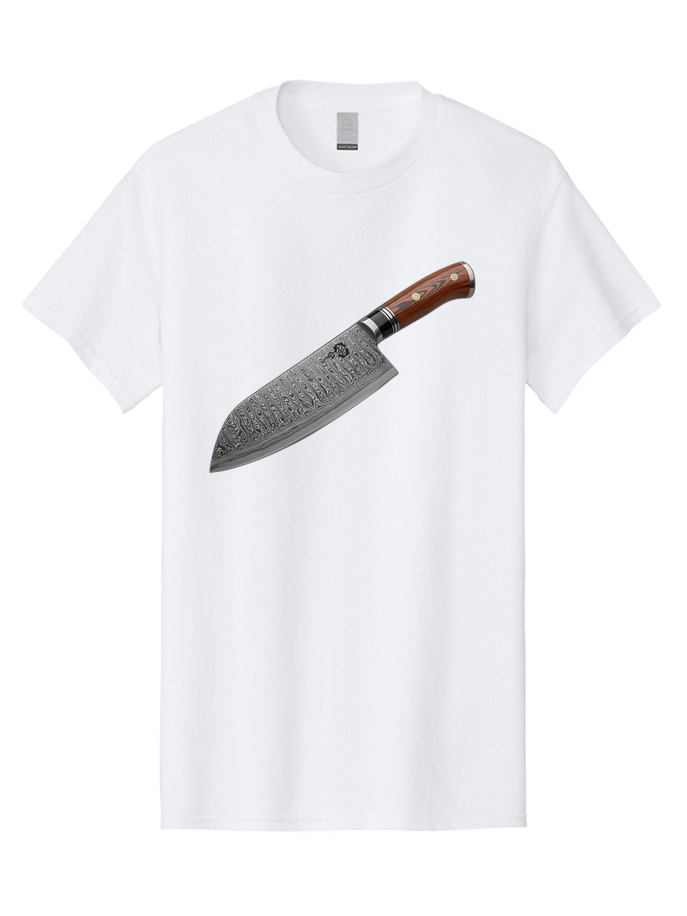 Damascus-Chef-S-Knife Men'S Graphic Tee, 100% Cotton, Comfortable Casual Summer Wear, Machine Washable, Damascus Steel Chef'S Knife, Kitchen Knife, Sharp Blade, Intricate Design, Wooden Handle, Brass Rivets, Chef'S Tool, Cutting Edge, Cookware Bac972 11