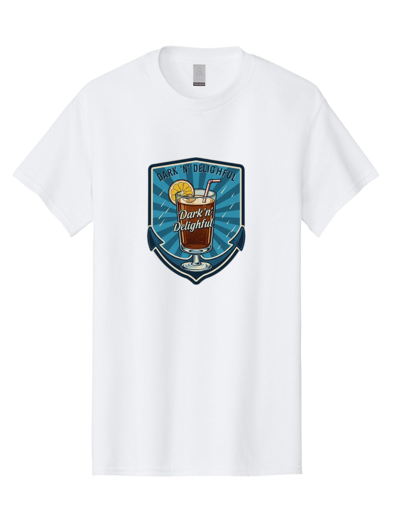 Dark-N-Delighful Men'S Graphic Tee, 100% Cotton, Comfortable Casual Summer Wear, Machine Washable, Iced Tea, Refreshing Drink, Summer Beverage, Cold Brew, Citrus Twist, Summer Vibes, Sweet Tea, Lemon Slice, Straw, Tasty Drink Bac975 15