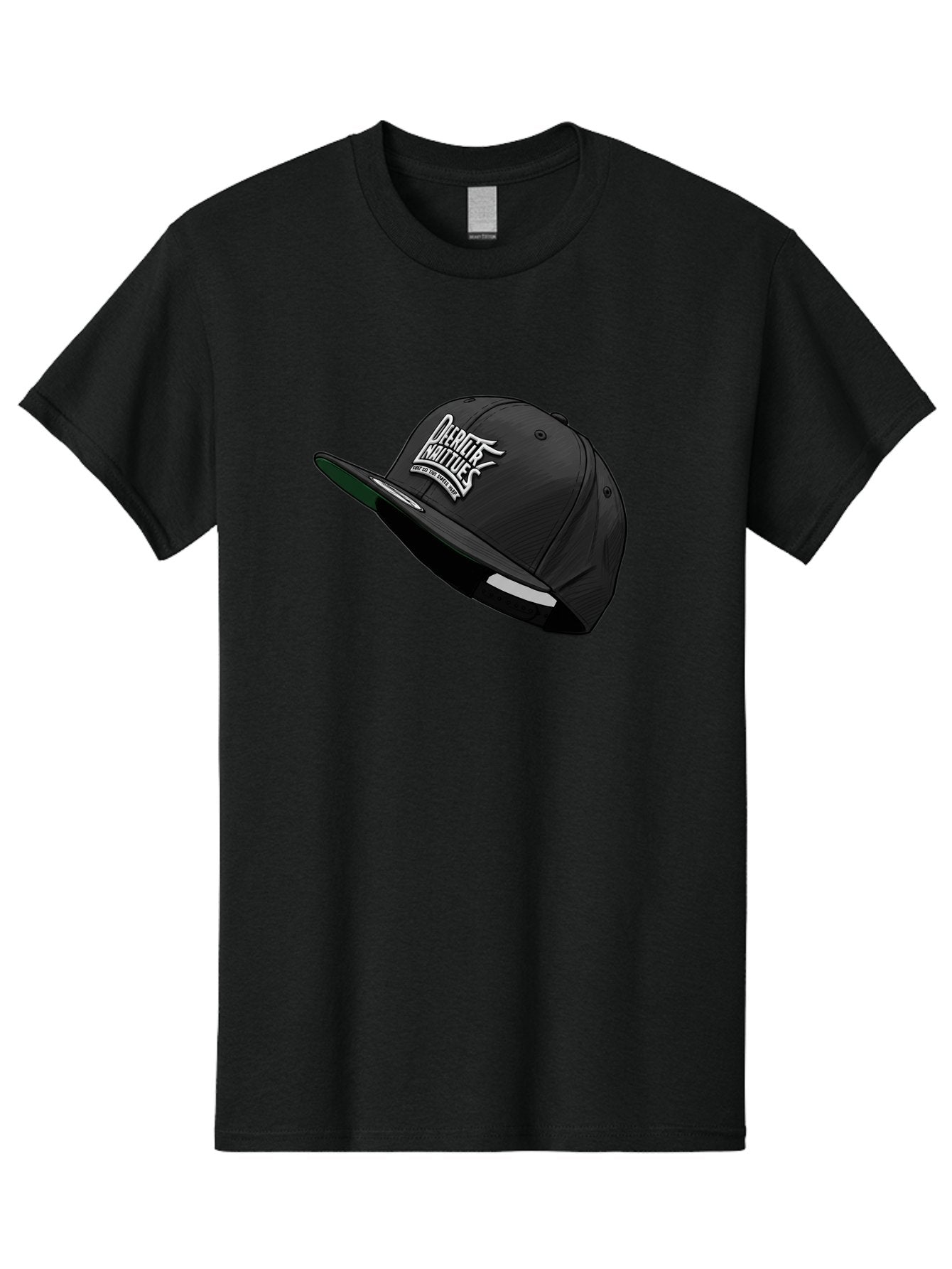 Darktrix-Koutures Men'S Graphic Tee, 100% Cotton, Comfortable Casual Summer Wear, Machine Washable, Black Snapback Hat, Darby Knights Logo, Streetwear Fashion, Casual Wear, Sports Cap, Graffitistyle Text, White Logo On Black Cap Bac976 3