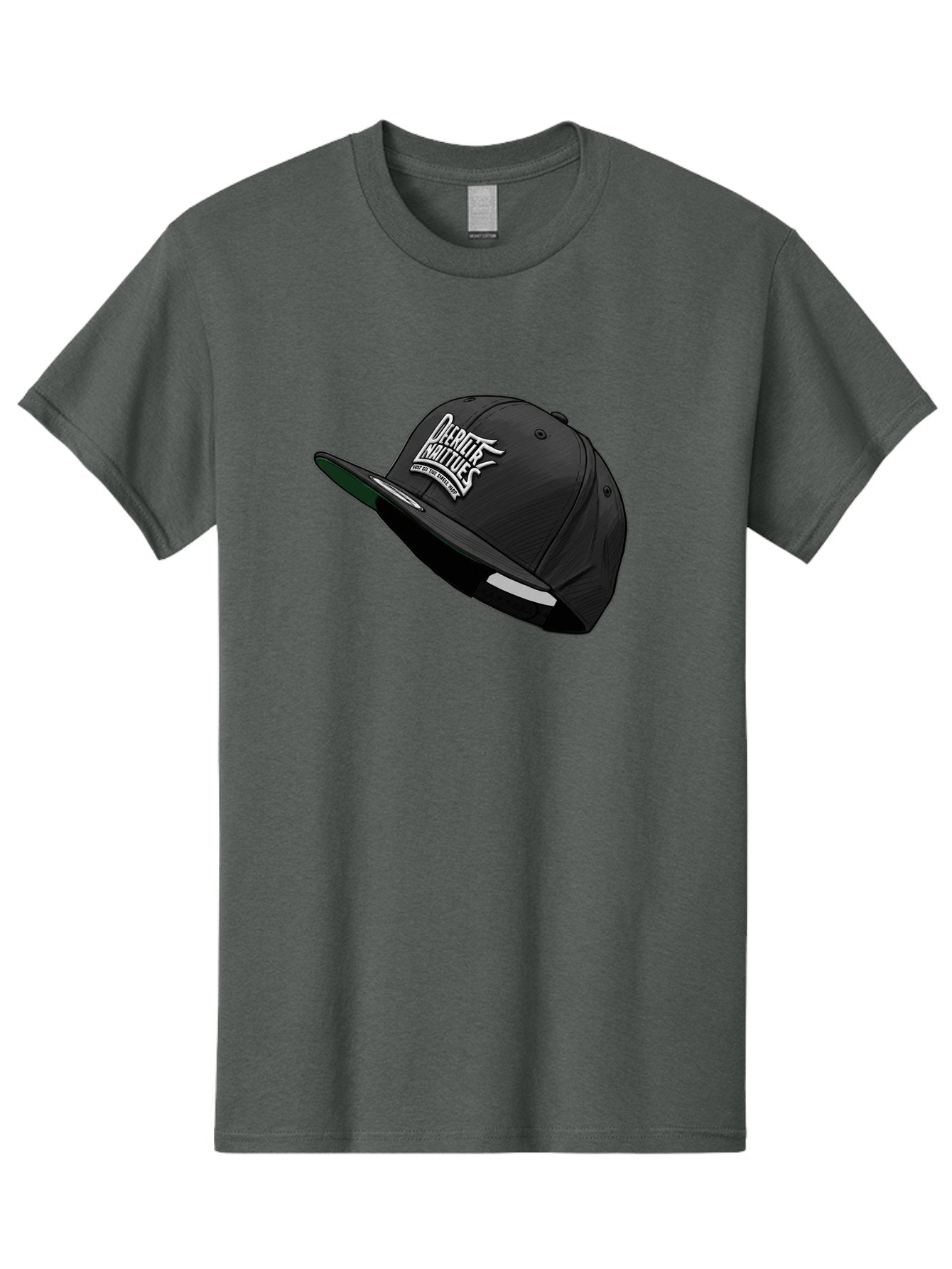 Darktrix-Koutures Men'S Graphic Tee, 100% Cotton, Comfortable Casual Summer Wear, Machine Washable, Black Snapback Hat, Darby Knights Logo, Streetwear Fashion, Casual Wear, Sports Cap, Graffitistyle Text, White Logo On Black Cap Bac976 13