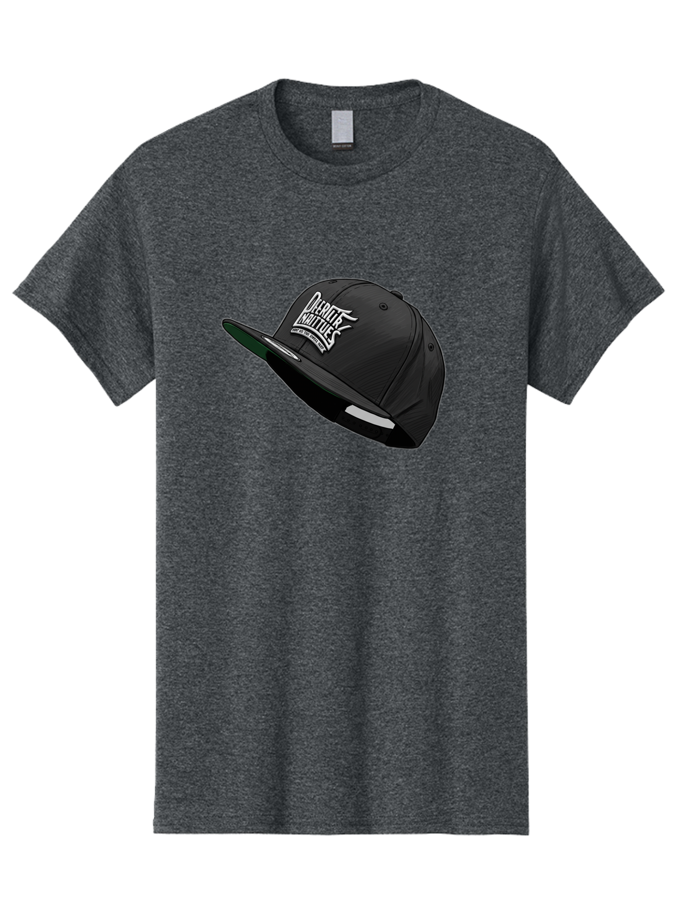 Darktrix-Koutures Men'S Graphic Tee, 100% Cotton, Comfortable Casual Summer Wear, Machine Washable, Black Snapback Hat, Darby Knights Logo, Streetwear Fashion, Casual Wear, Sports Cap, Graffitistyle Text, White Logo On Black Cap Bac976