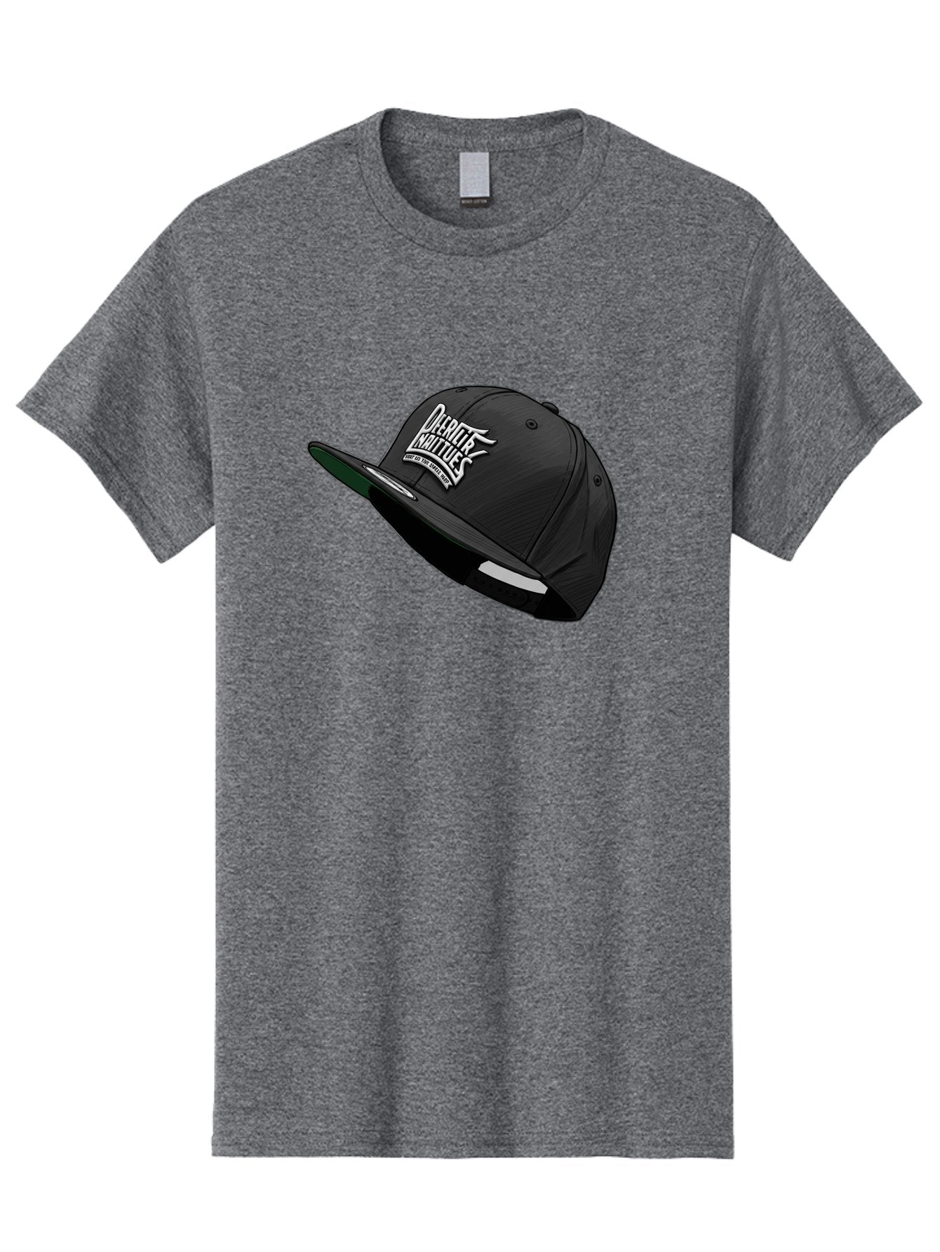 Darktrix-Koutures Men'S Graphic Tee, 100% Cotton, Comfortable Casual Summer Wear, Machine Washable, Black Snapback Hat, Darby Knights Logo, Streetwear Fashion, Casual Wear, Sports Cap, Graffitistyle Text, White Logo On Black Cap Bac976