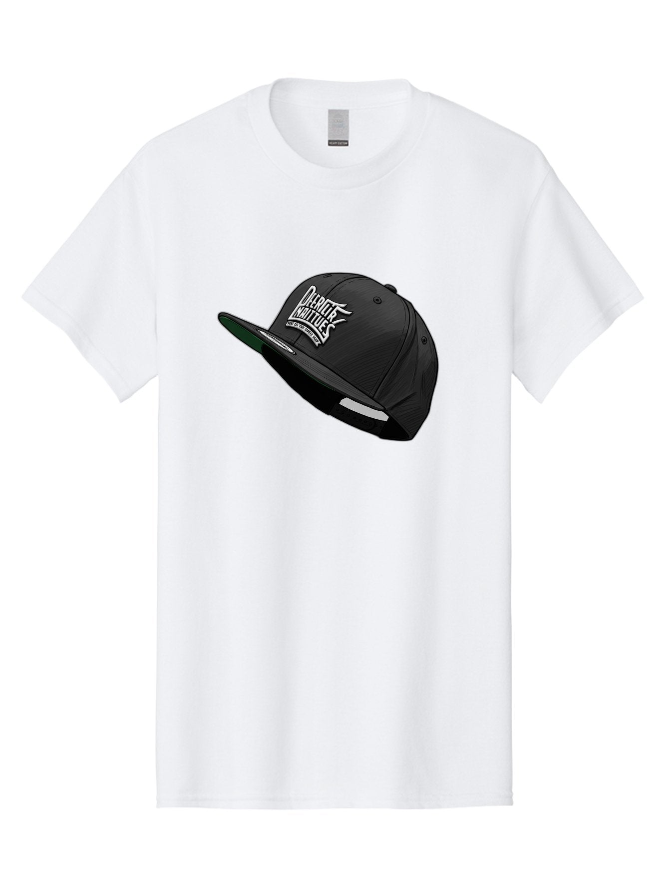 Darktrix-Koutures Men'S Graphic Tee, 100% Cotton, Comfortable Casual Summer Wear, Machine Washable, Black Snapback Hat, Darby Knights Logo, Streetwear Fashion, Casual Wear, Sports Cap, Graffitistyle Text, White Logo On Black Cap Bac976