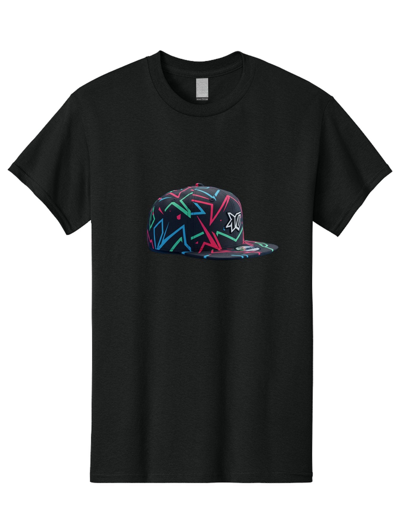 Dc-Hat Men'S Graphic Tee, 100% Cotton, Comfortable Casual Summer Wear, Machine Washable, Dc Hat, Snapback Cap, Graffiti Design, Streetwear Fashion, Urban Style, Neon Colors, Bold Graphics, Skateboarding Apparel, Dc Logo Bac981 3