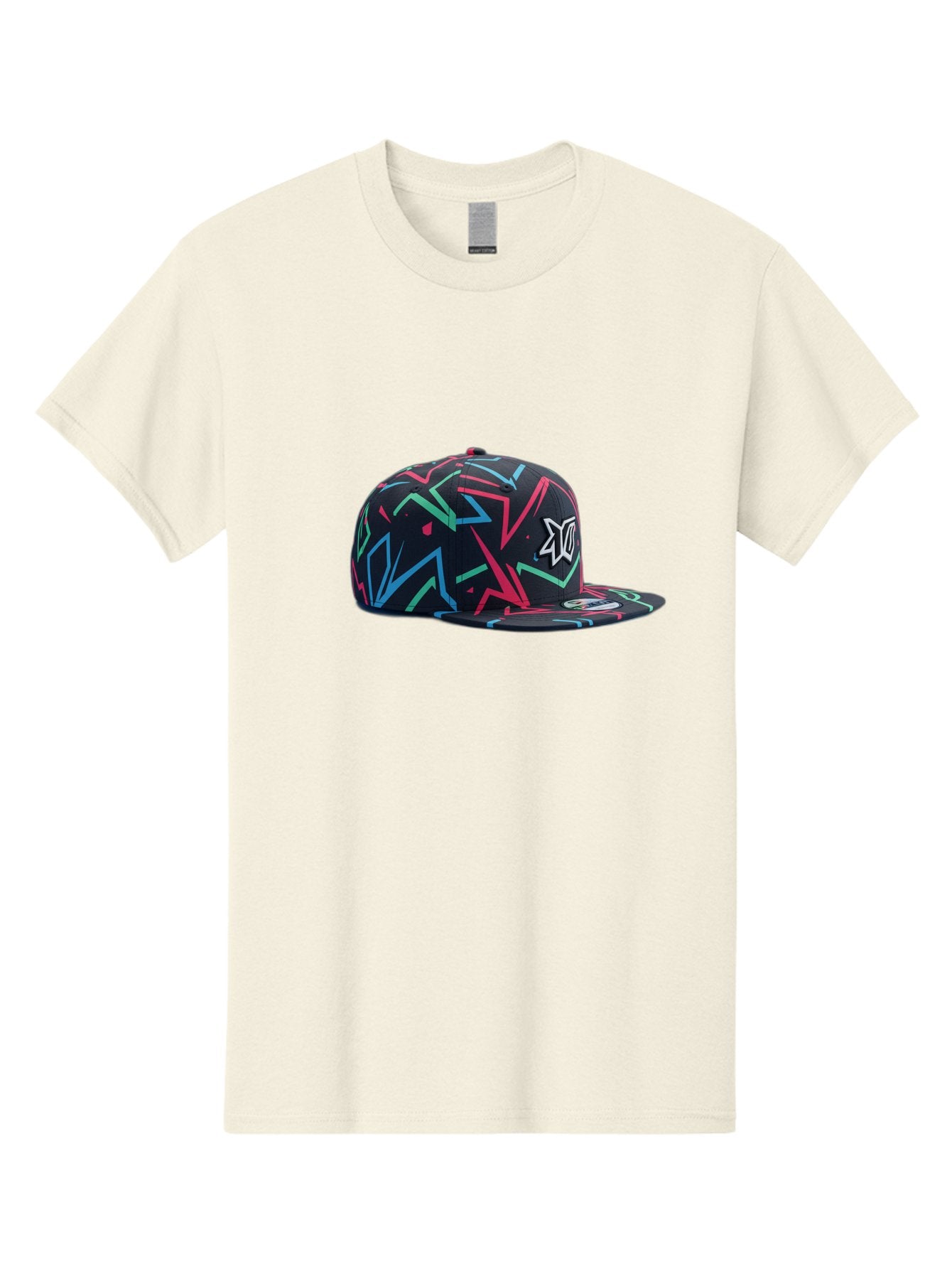 Dc-Hat Men'S Graphic Tee, 100% Cotton, Comfortable Casual Summer Wear, Machine Washable, Dc Hat, Snapback Cap, Graffiti Design, Streetwear Fashion, Urban Style, Neon Colors, Bold Graphics, Skateboarding Apparel, Dc Logo Bac981 9