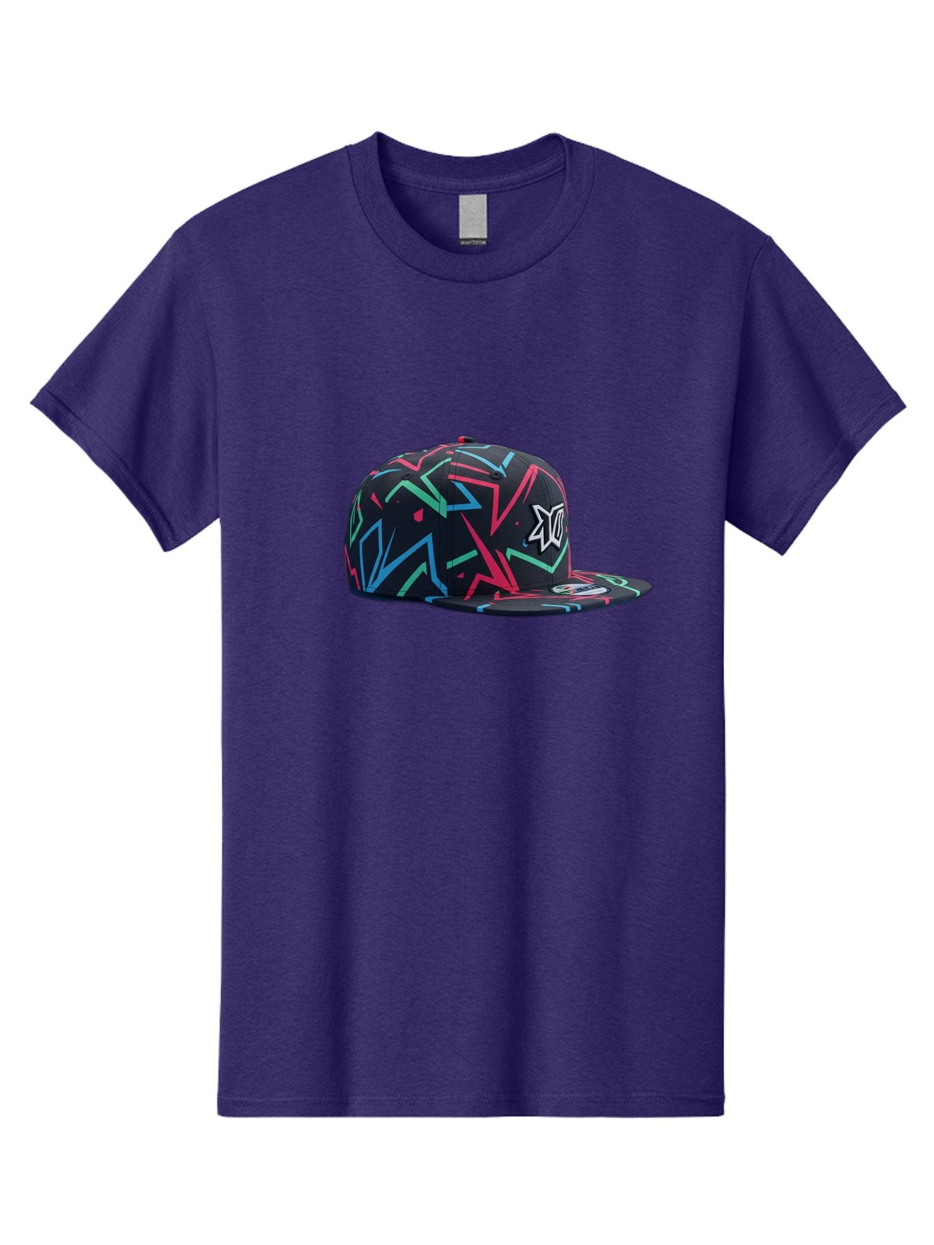 Dc-Hat Men'S Graphic Tee, 100% Cotton, Comfortable Casual Summer Wear, Machine Washable, Dc Hat, Snapback Cap, Graffiti Design, Streetwear Fashion, Urban Style, Neon Colors, Bold Graphics, Skateboarding Apparel, Dc Logo Bac981 8