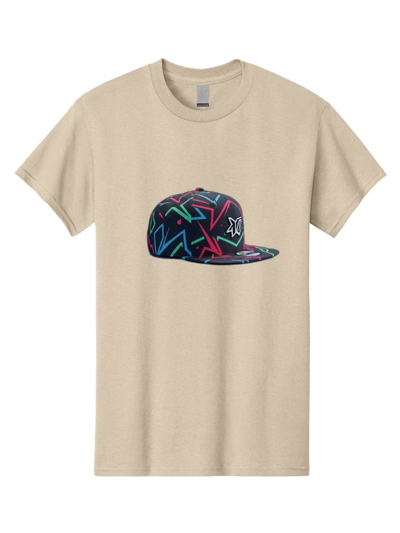Dc-Hat Men'S Graphic Tee, 100% Cotton, Comfortable Casual Summer Wear, Machine Washable, Dc Hat, Snapback Cap, Graffiti Design, Streetwear Fashion, Urban Style, Neon Colors, Bold Graphics, Skateboarding Apparel, Dc Logo Bac981 13
