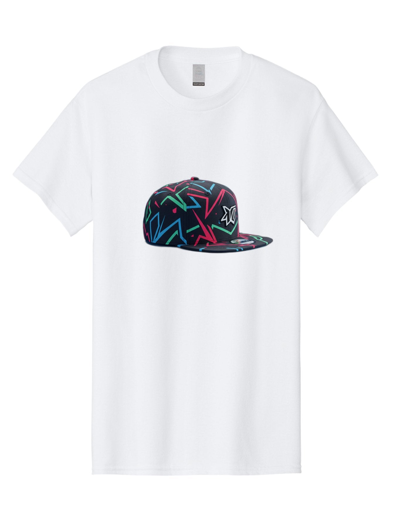 Dc-Hat Men'S Graphic Tee, 100% Cotton, Comfortable Casual Summer Wear, Machine Washable, Dc Hat, Snapback Cap, Graffiti Design, Streetwear Fashion, Urban Style, Neon Colors, Bold Graphics, Skateboarding Apparel, Dc Logo Bac981 12