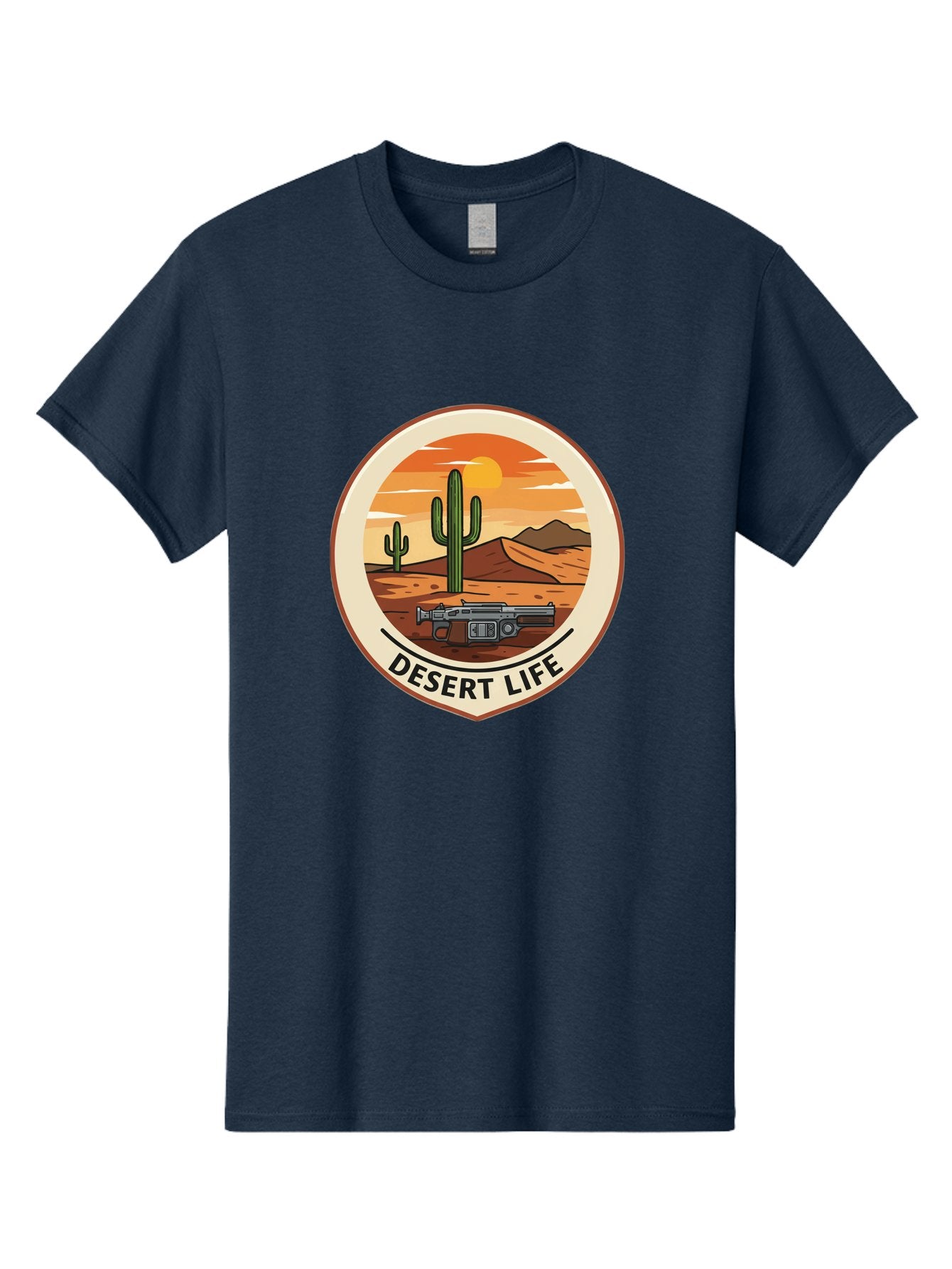 Desert-Life-7 Men'S Graphic Tee, 100% Cotton, Comfortable Casual Summer Wear, Machine Washable, Desert Landscape, Cacti, Western Scenery, Revolver, Iconic Imagery, Adventure Theme, Desert Life Bac993 6
