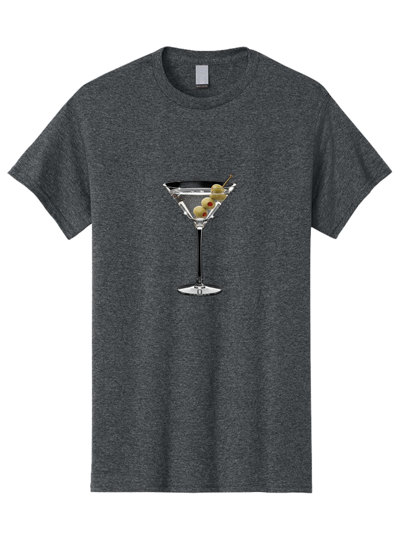Dirty-Martini-1 Men'S Graphic Tee, 100% Cotton, Comfortable Casual Summer Wear, Machine Washable, Martini Glass, Signature Cocktail, Gin Martini, Dry Martini, Chilled Drink, Green Olives, Red Pimento, Cocktail Party, Sophisticated, Elegant, Bad000 8