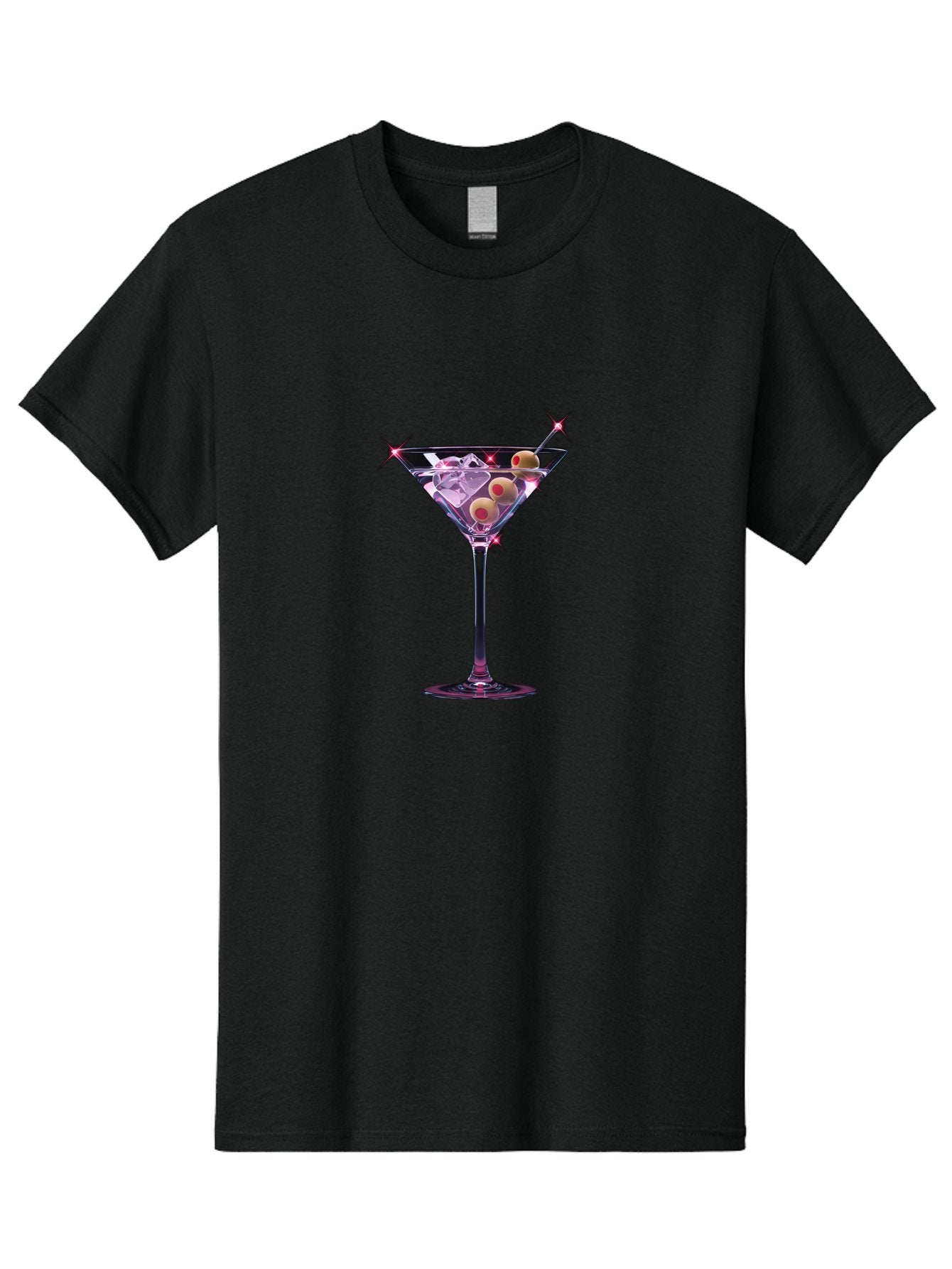 Dirty-Martini-2 Men'S Graphic Tee, 100% Cotton, Comfortable Casual Summer Wear, Machine Washable, Martini Glass, Cocktail Drink, Ice Cubes, Green Olives, Skewer, Luxury, Sophistication, Elegant Drink, Fine Dining, Party Atmosphere, Festive, Bad001 15