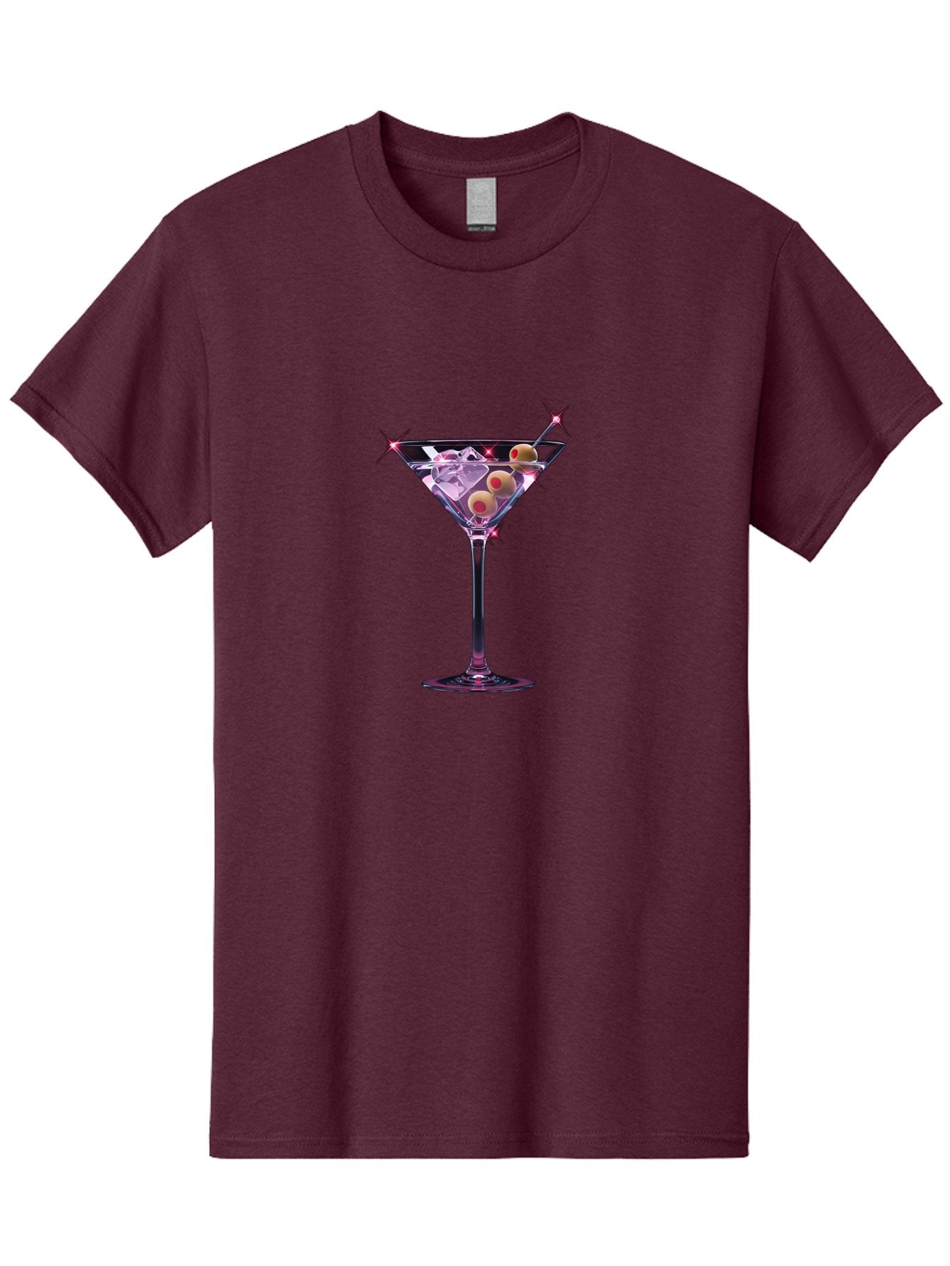 Dirty-Martini-2 Men'S Graphic Tee, 100% Cotton, Comfortable Casual Summer Wear, Machine Washable, Martini Glass, Cocktail Drink, Ice Cubes, Green Olives, Skewer, Luxury, Sophistication, Elegant Drink, Fine Dining, Party Atmosphere, Festive, Bad001 9