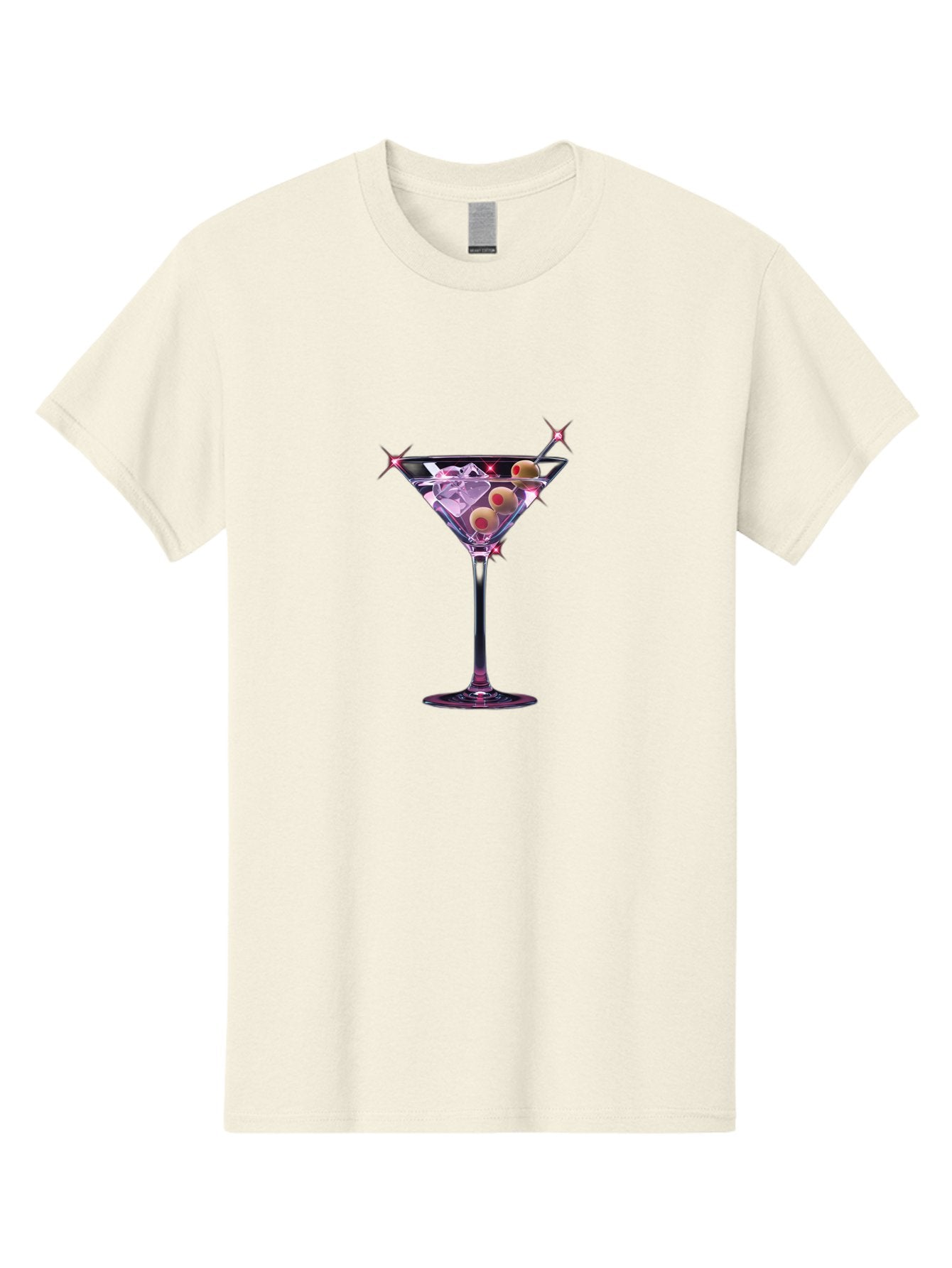 Dirty-Martini-2 Men'S Graphic Tee, 100% Cotton, Comfortable Casual Summer Wear, Machine Washable, Martini Glass, Cocktail Drink, Ice Cubes, Green Olives, Skewer, Luxury, Sophistication, Elegant Drink, Fine Dining, Party Atmosphere, Festive, Bad001 6