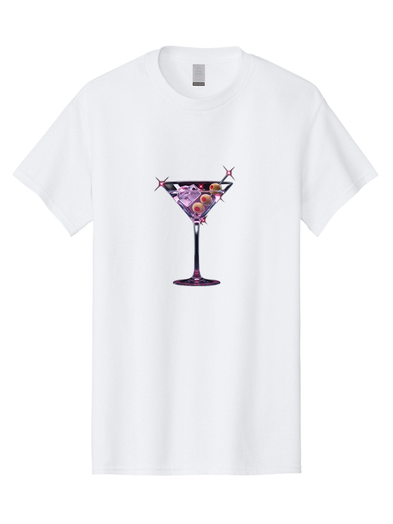 Dirty-Martini-2 Men'S Graphic Tee, 100% Cotton, Comfortable Casual Summer Wear, Machine Washable, Martini Glass, Cocktail Drink, Ice Cubes, Green Olives, Skewer, Luxury, Sophistication, Elegant Drink, Fine Dining, Party Atmosphere, Festive, Bad001 12