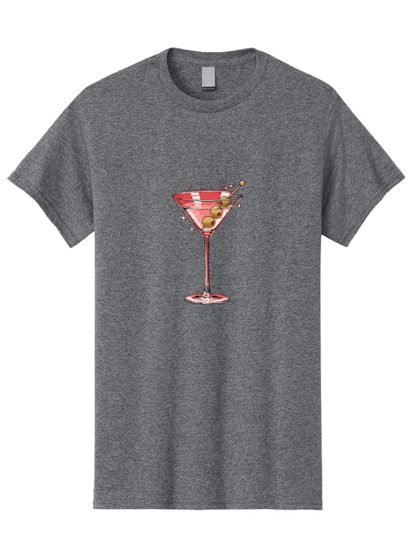 Dirty-Martini-3 Men'S Graphic Tee, 100% Cotton, Comfortable Casual Summer Wear, Machine Washable, Martini Glass, Clear Liquid, Green Olives, Cocktail, Luxury Drink, Elegant Glassware, Classic Cocktail, Sophisticated Beverage, Glamorous Drink Bad002 3