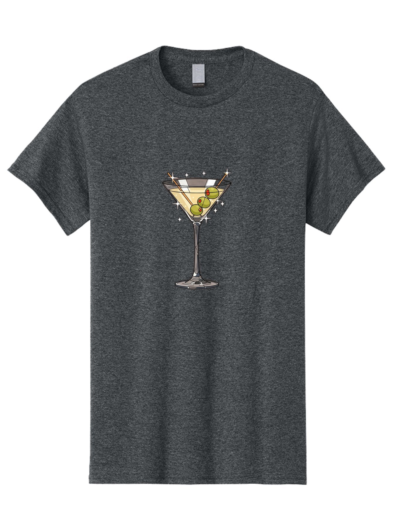 Dirty-Martini Men'S Graphic Tee, 100% Cotton, Comfortable Casual Summer Wear, Machine Washable, Martini Glass, Cocktail Glass, Olives On A Stick, Green Olives, Classic Cocktail, Elegant Drink, Sophisticated Beverage, Luxury Drink, Martini, Bad003 9