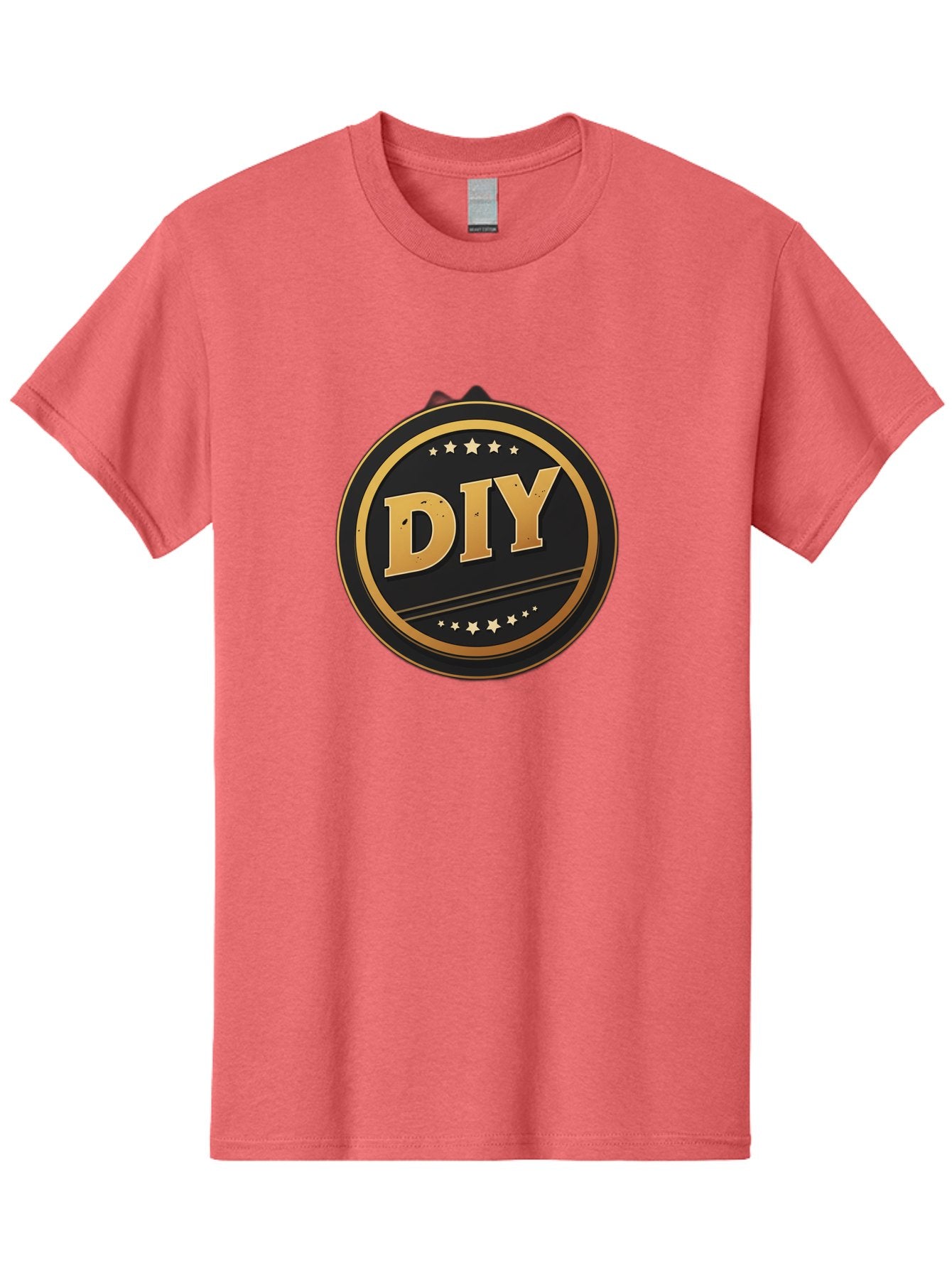 Diy-1 Men'S Graphic Tee, 100% Cotton, Comfortable Casual Summer Wear, Machine Washable, Diy Logo, Gold Lettering, Circular Design, Stars, Handmade, Crafting, Home Improvement, Diy Projects, Creative Ideas Bad009 8