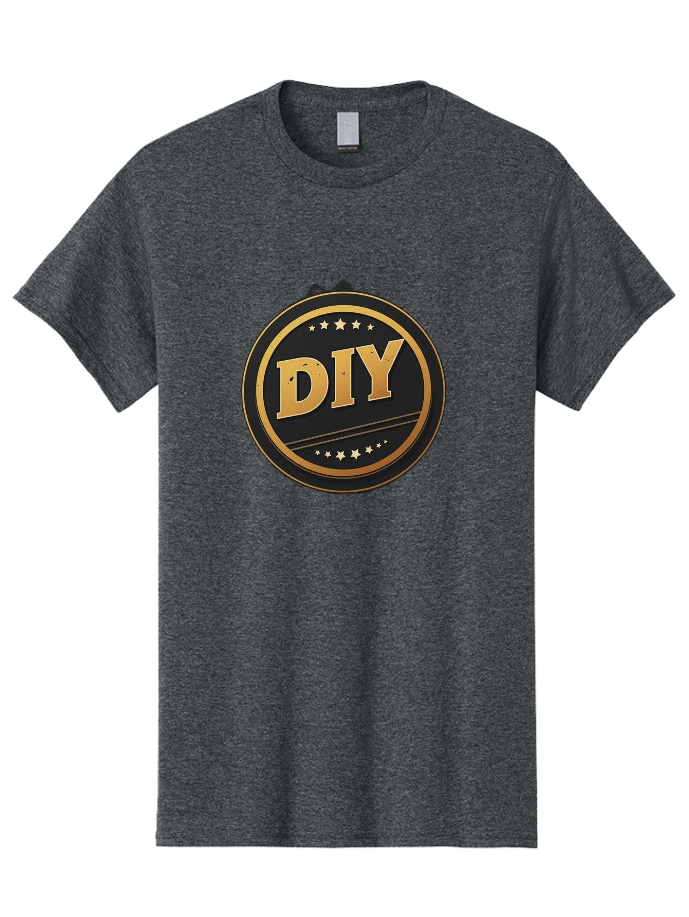 Diy-1 Men'S Graphic Tee, 100% Cotton, Comfortable Casual Summer Wear, Machine Washable, Diy Logo, Gold Lettering, Circular Design, Stars, Handmade, Crafting, Home Improvement, Diy Projects, Creative Ideas Bad009 5