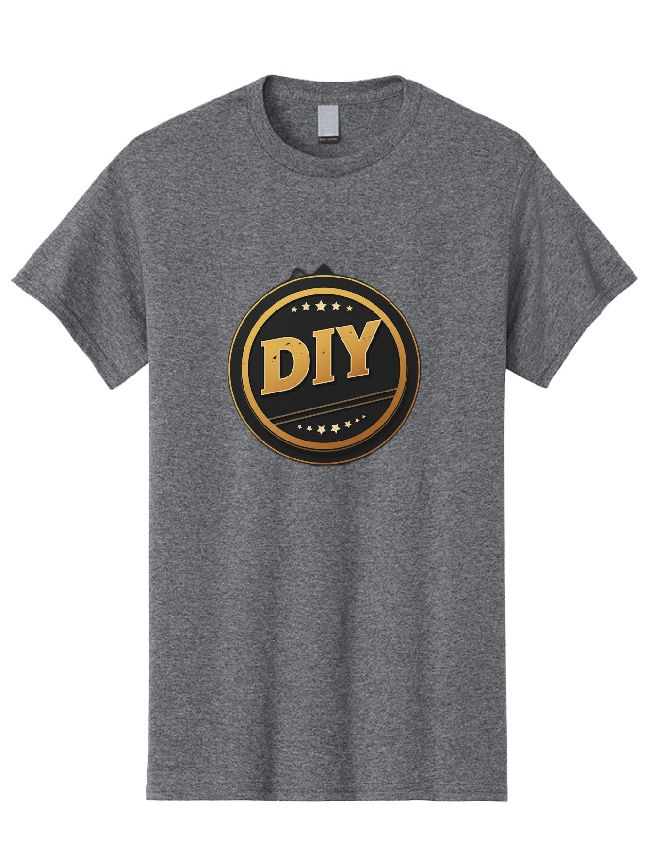 Diy-1 Men'S Graphic Tee, 100% Cotton, Comfortable Casual Summer Wear, Machine Washable, Diy Logo, Gold Lettering, Circular Design, Stars, Handmade, Crafting, Home Improvement, Diy Projects, Creative Ideas Bad009 15