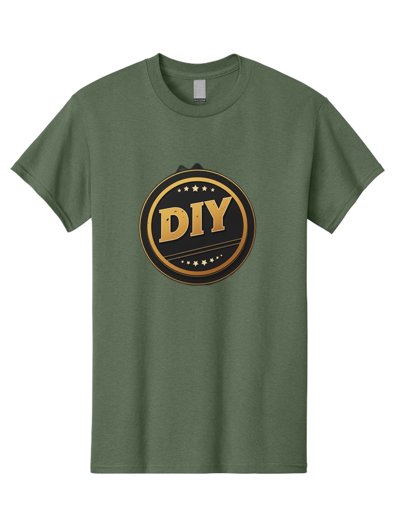 Diy-1 Men'S Graphic Tee, 100% Cotton, Comfortable Casual Summer Wear, Machine Washable, Diy Logo, Gold Lettering, Circular Design, Stars, Handmade, Crafting, Home Improvement, Diy Projects, Creative Ideas Bad009 7