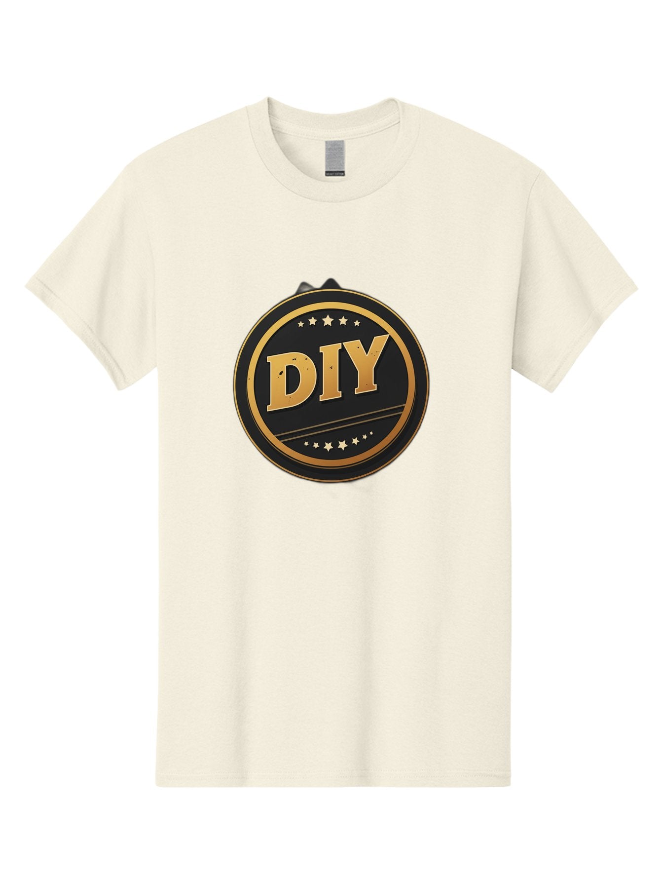 Diy-1 Men'S Graphic Tee, 100% Cotton, Comfortable Casual Summer Wear, Machine Washable, Diy Logo, Gold Lettering, Circular Design, Stars, Handmade, Crafting, Home Improvement, Diy Projects, Creative Ideas Bad009 10