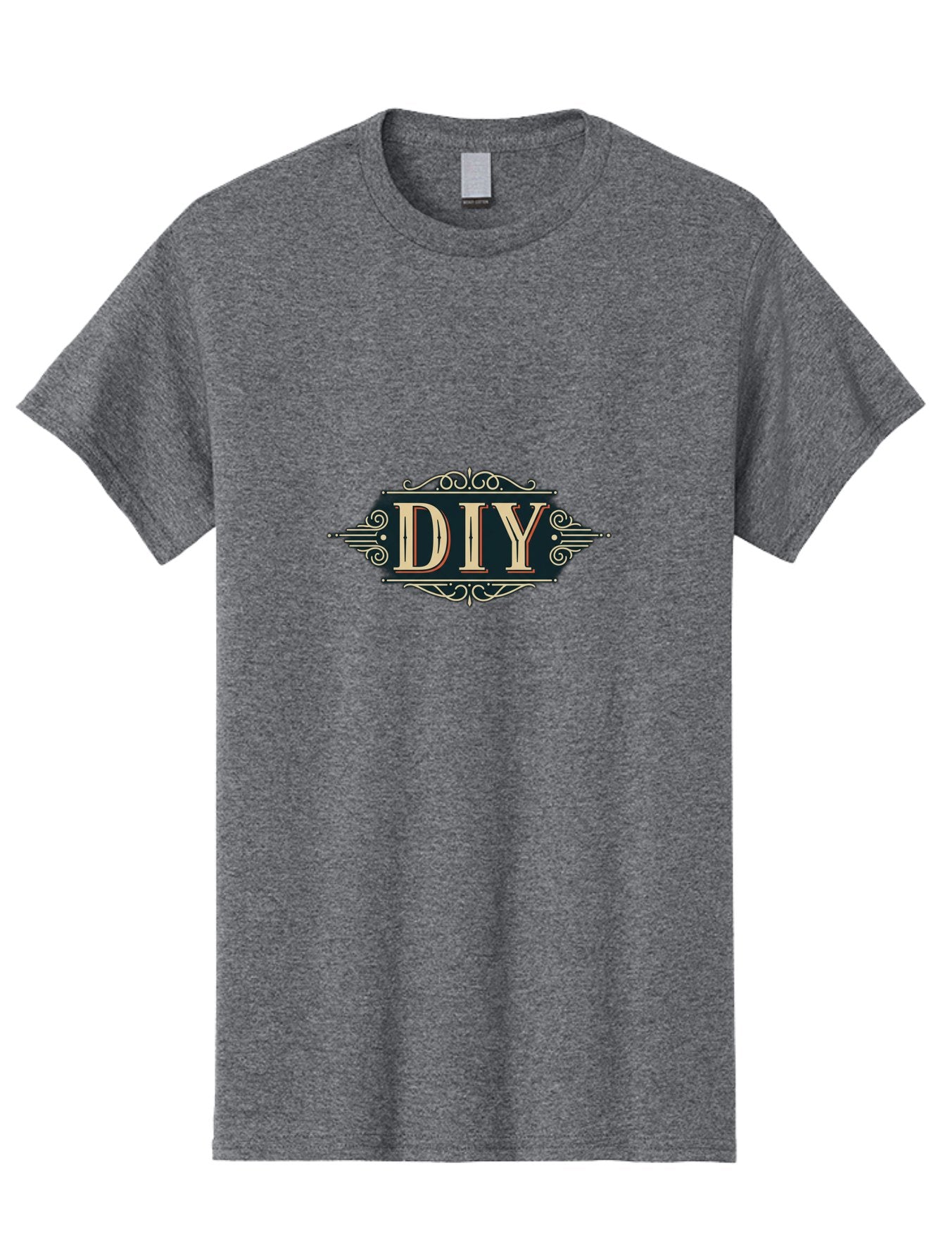 Diy-2 Men'S Graphic Tee, 100% Cotton, Comfortable Casual Summer Wear, Machine Washable, Diy Logo, Vintage Typography, Ornate Design, Handmade Crafts, Creative Projects, Decorative Elements, Retro Aesthetic, Diy Inspiration Bad010 8