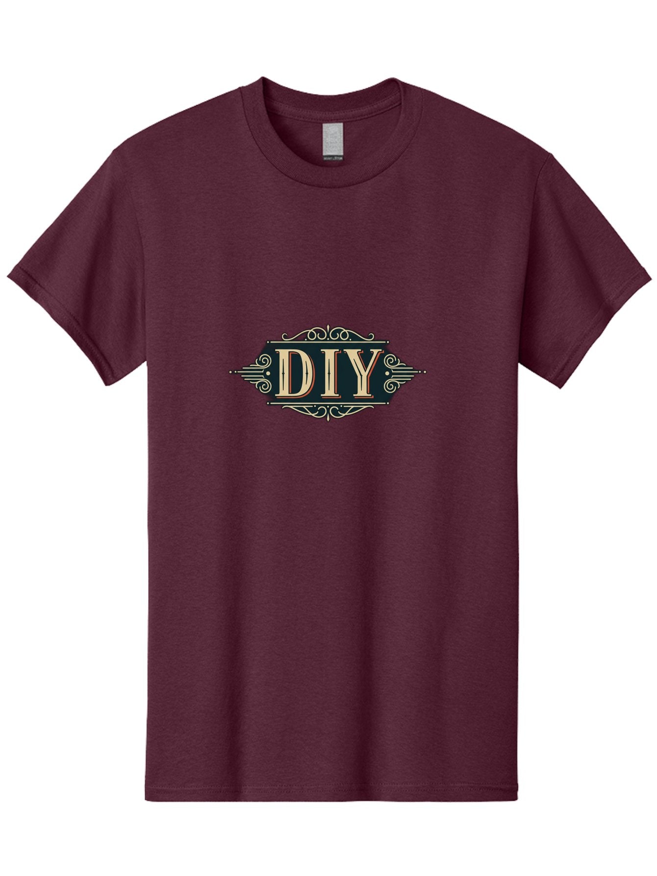 Diy-2 Men'S Graphic Tee, 100% Cotton, Comfortable Casual Summer Wear, Machine Washable, Diy Logo, Vintage Typography, Ornate Design, Handmade Crafts, Creative Projects, Decorative Elements, Retro Aesthetic, Diy Inspiration Bad010 5