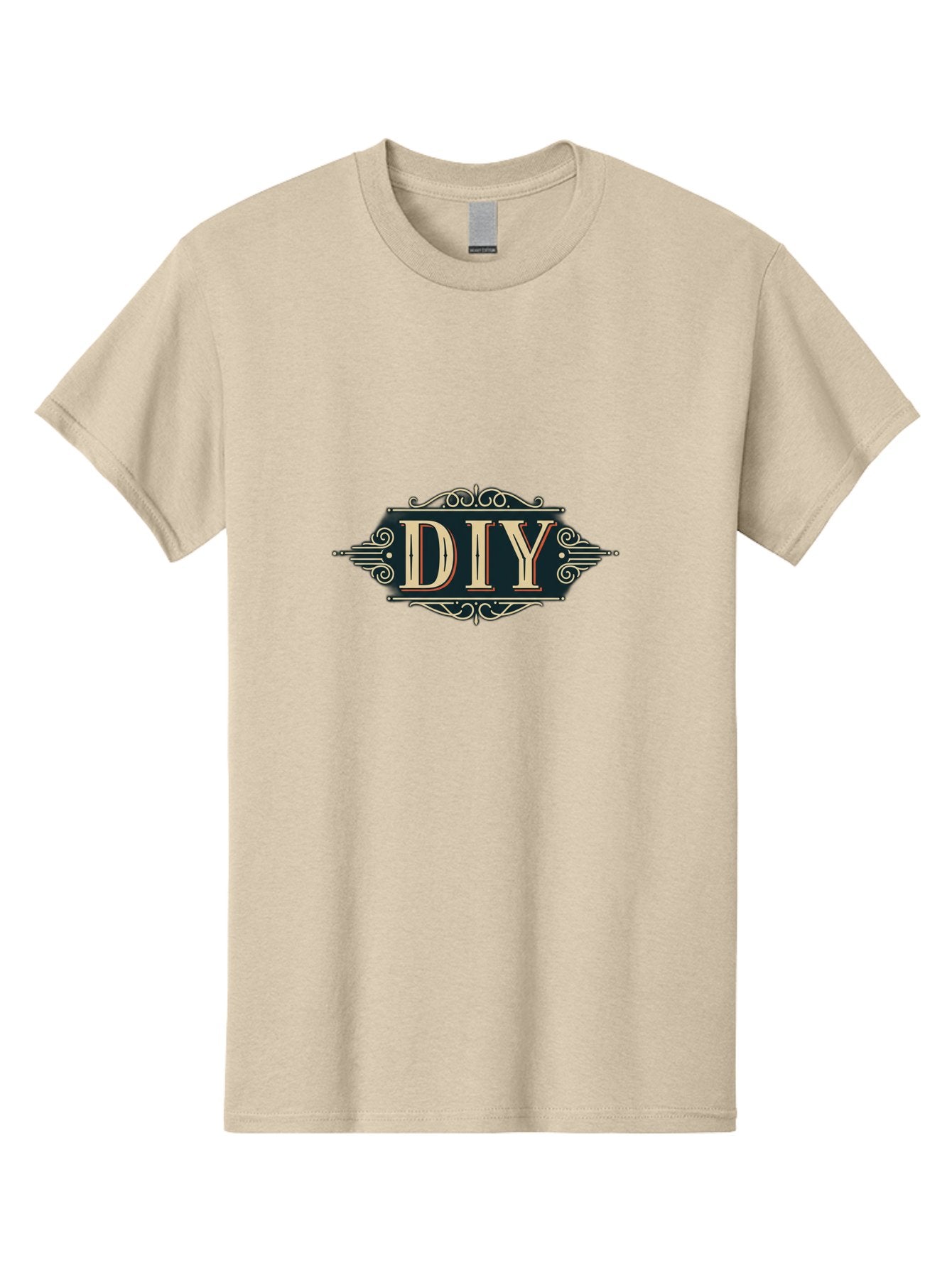Diy-2 Men'S Graphic Tee, 100% Cotton, Comfortable Casual Summer Wear, Machine Washable, Diy Logo, Vintage Typography, Ornate Design, Handmade Crafts, Creative Projects, Decorative Elements, Retro Aesthetic, Diy Inspiration Bad010 10