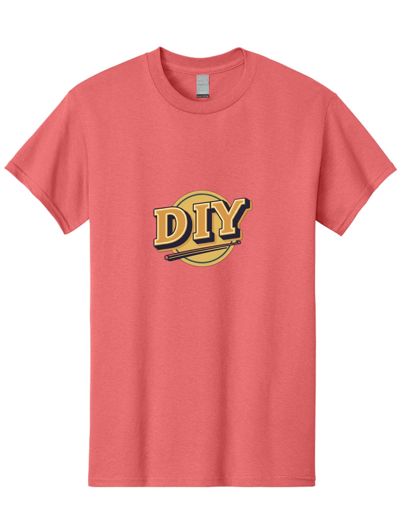Diy-6 Men'S Graphic Tee, 100% Cotton, Comfortable Casual Summer Wear, Machine Washable, Diy Logo, Handmade Crafts, Creative Projects, Self-Made, Drumsticks, Diy Inspiration, Crafting Ideas, Do-It-Yourself, Drumsticks Logo Bad014