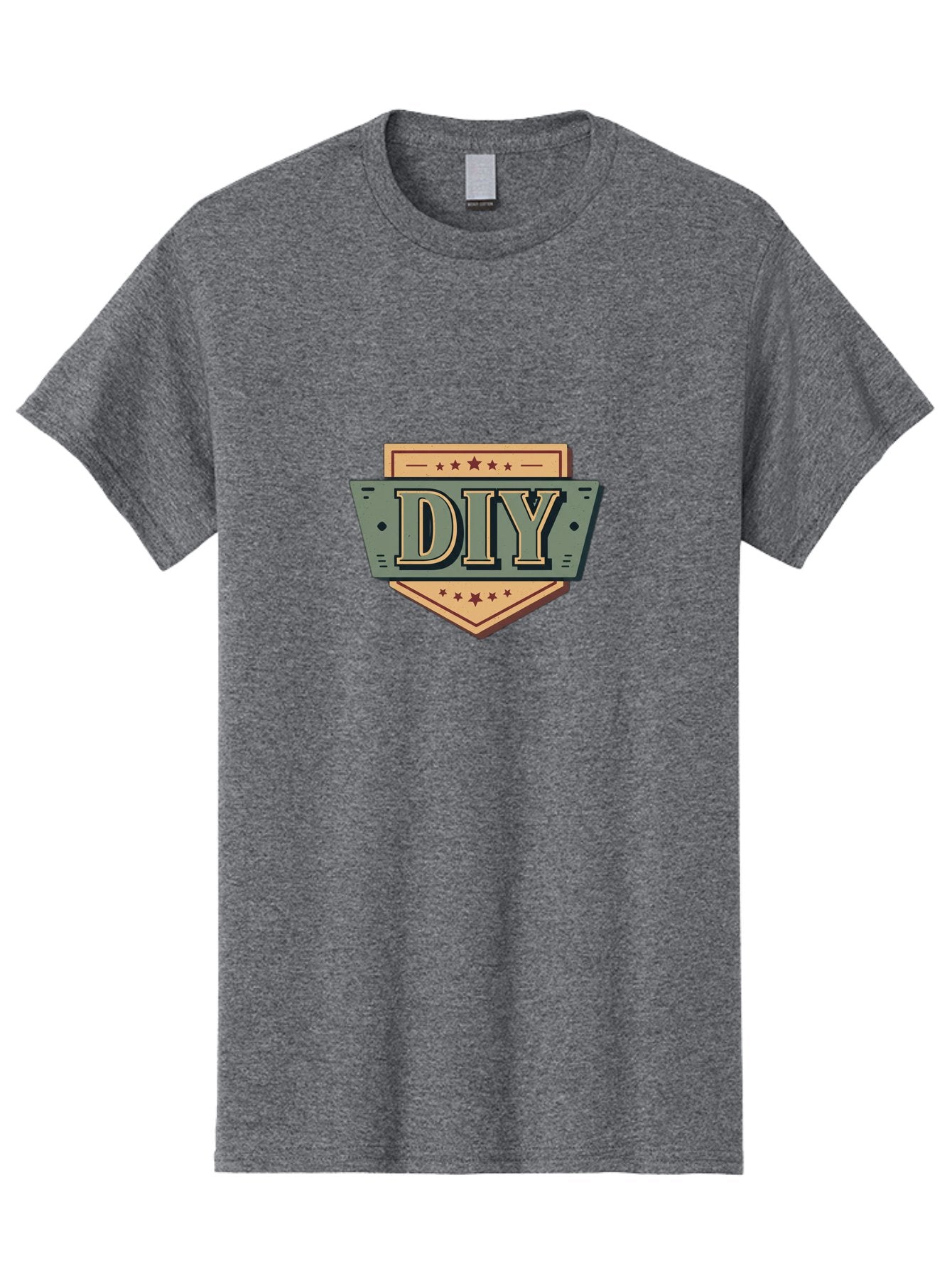 Diy-7 Men'S Graphic Tee, 100% Cotton, Comfortable Casual Summer Wear, Machine Washable, Diy Logo, Handmade Symbol, Creative Badge, Self-Made Emblem, Crafty Logo, Artisanal Sign, Stars, Badge Design, Vintage Style, Retro Graphic Bad015 11