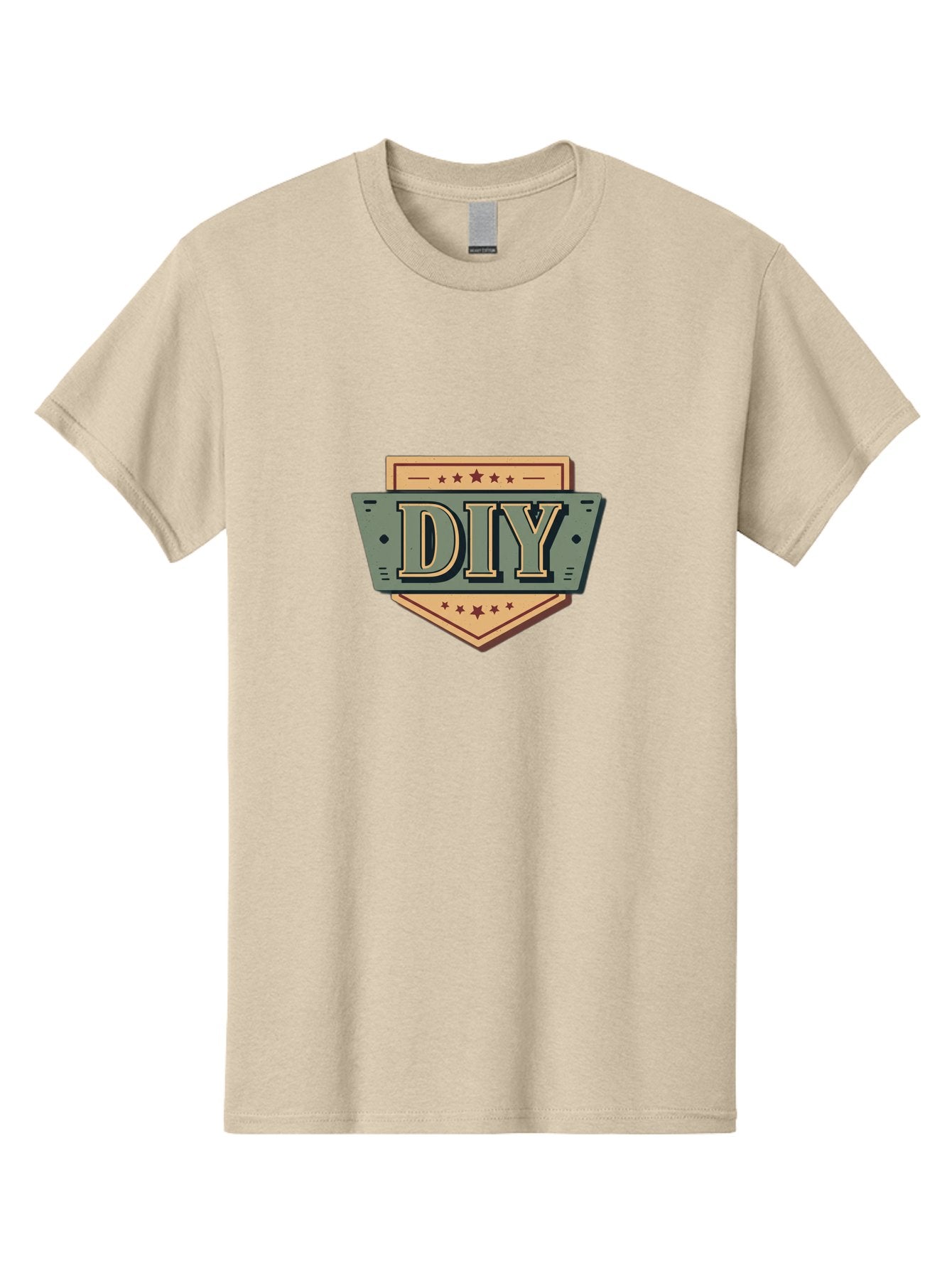 Diy-7 Men'S Graphic Tee, 100% Cotton, Comfortable Casual Summer Wear, Machine Washable, Diy Logo, Handmade Symbol, Creative Badge, Self-Made Emblem, Crafty Logo, Artisanal Sign, Stars, Badge Design, Vintage Style, Retro Graphic Bad015 13
