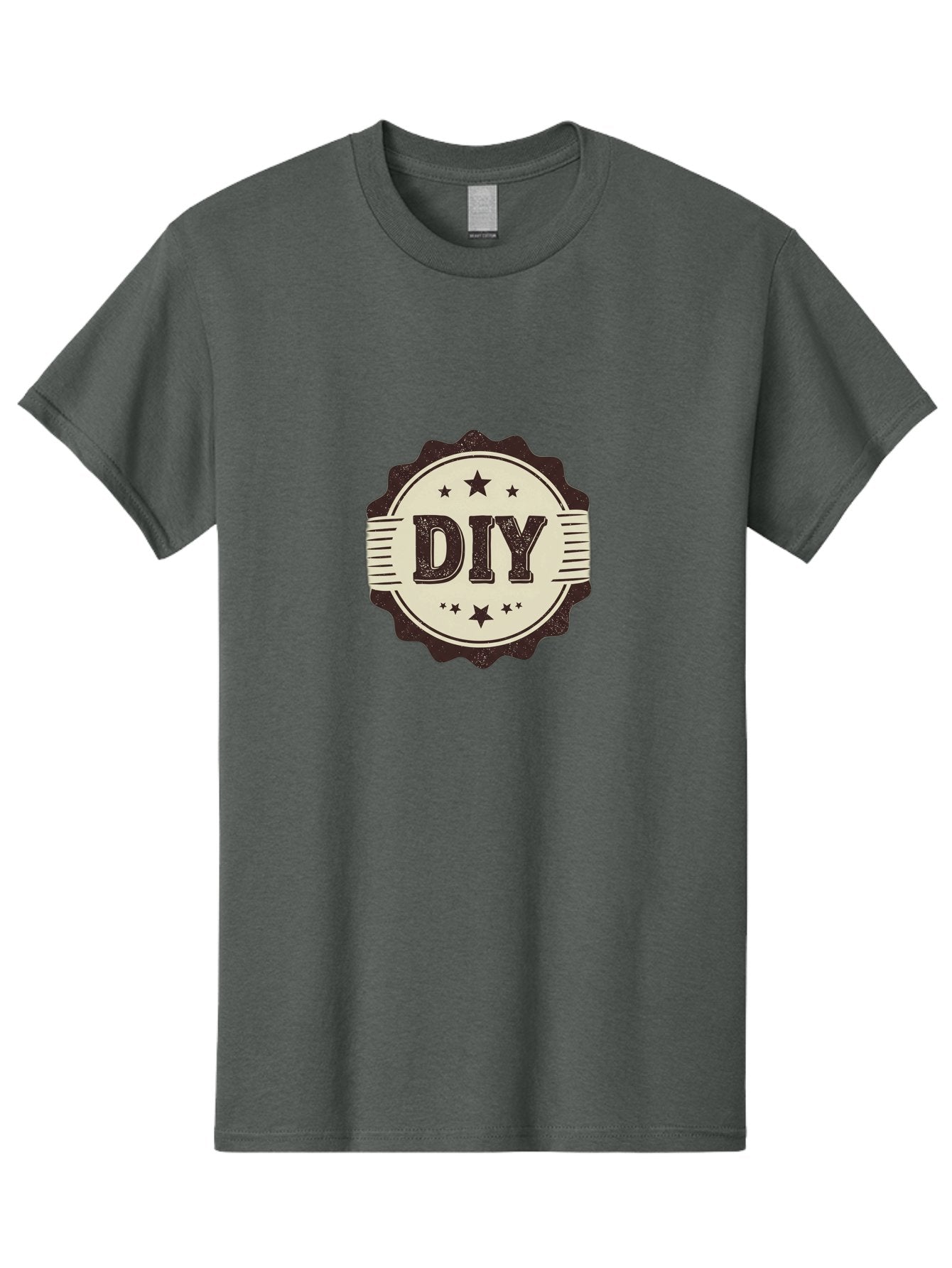 Diy Men'S Graphic Tee, 100% Cotton, Comfortable Casual Summer Wear, Machine Washable, Do It Yourself, Diy Logo, Handmade Crafts, Creative Projects, Self-Made, Diy Inspiration, Crafting, Diy Tutorials, Stars, Vintage Design Bad016