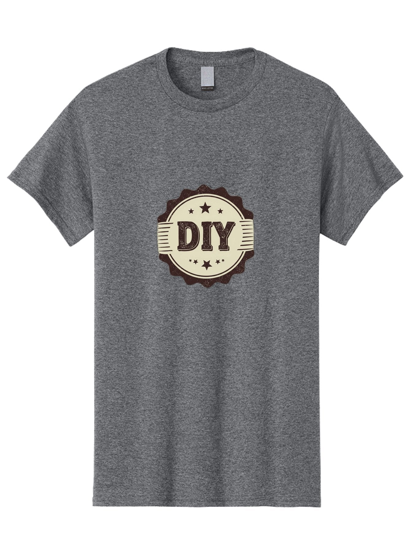 Diy Men'S Graphic Tee, 100% Cotton, Comfortable Casual Summer Wear, Machine Washable, Do It Yourself, Diy Logo, Handmade Crafts, Creative Projects, Self-Made, Diy Inspiration, Crafting, Diy Tutorials, Stars, Vintage Design Bad016 7
