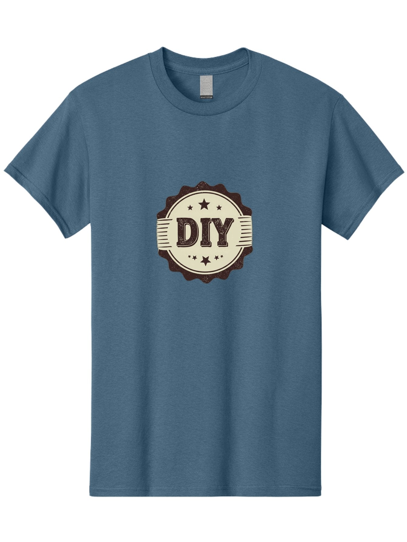 Diy Men'S Graphic Tee, 100% Cotton, Comfortable Casual Summer Wear, Machine Washable, Do It Yourself, Diy Logo, Handmade Crafts, Creative Projects, Self-Made, Diy Inspiration, Crafting, Diy Tutorials, Stars, Vintage Design Bad016 6
