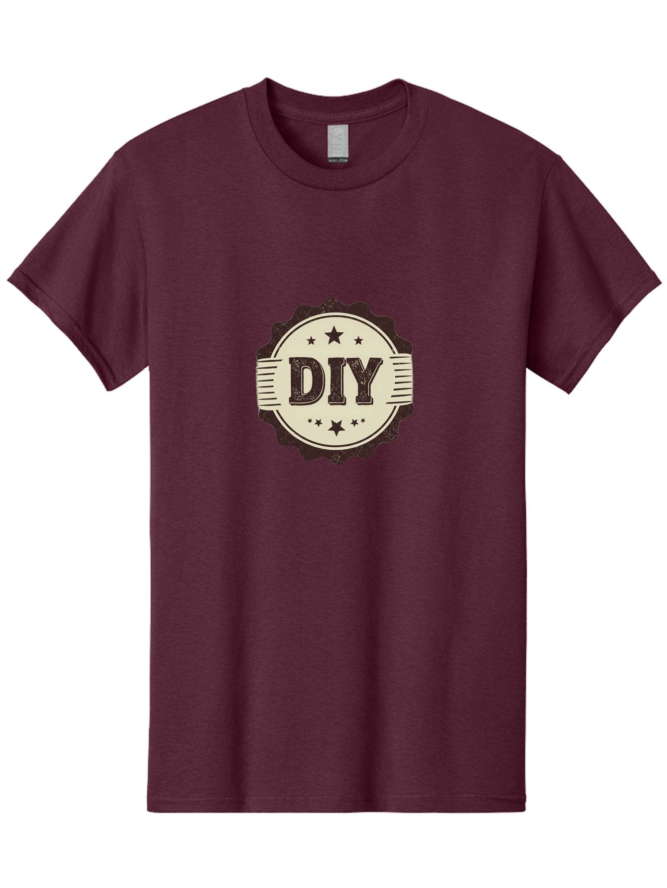 Diy Men'S Graphic Tee, 100% Cotton, Comfortable Casual Summer Wear, Machine Washable, Do It Yourself, Diy Logo, Handmade Crafts, Creative Projects, Self-Made, Diy Inspiration, Crafting, Diy Tutorials, Stars, Vintage Design Bad016 3