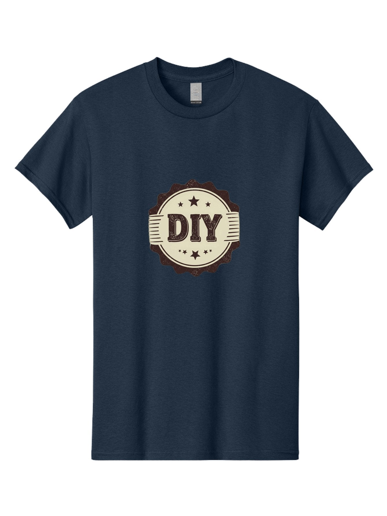 Diy Men'S Graphic Tee, 100% Cotton, Comfortable Casual Summer Wear, Machine Washable, Do It Yourself, Diy Logo, Handmade Crafts, Creative Projects, Self-Made, Diy Inspiration, Crafting, Diy Tutorials, Stars, Vintage Design Bad016 15