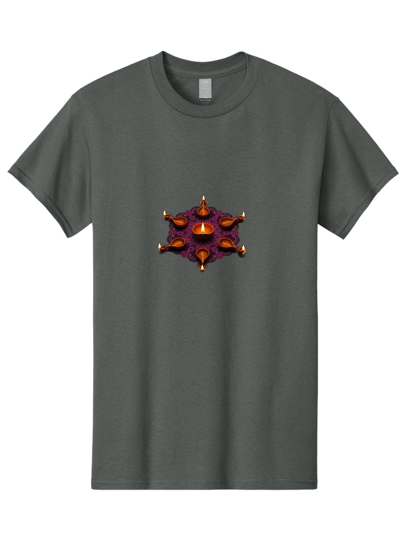 Diya-Diwali Men'S Graphic Tee, 100% Cotton, Comfortable Casual Summer Wear, Machine Washable, Diwali Diya, Clay Lamps, Oil Lamp, Traditional Indian Lighting, Diwali Decorations, Festive Atmosphere, Hindu Festival, Celebration, Indian Culture, Bad017 9