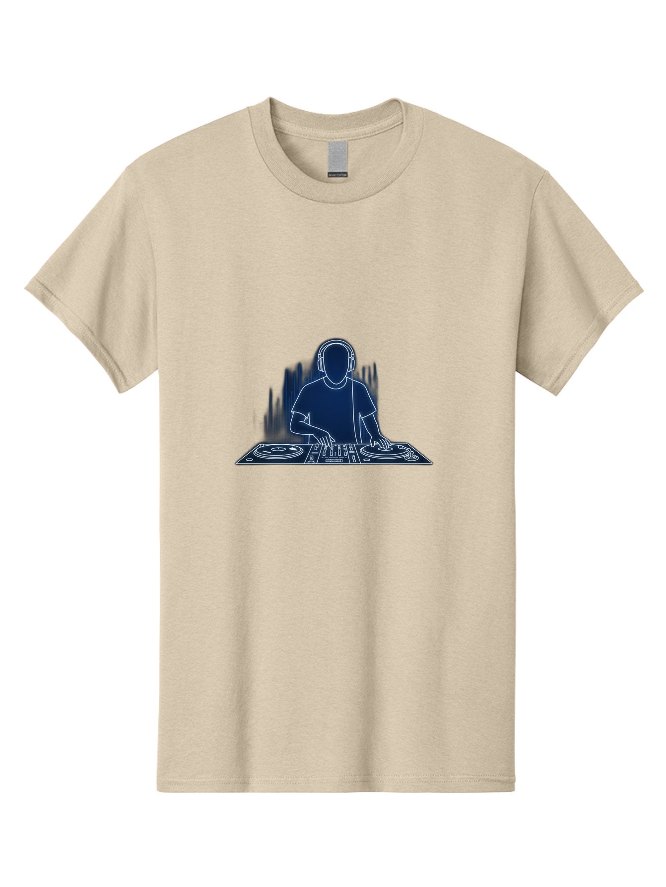 Dj-1 Men'S Graphic Tee, 100% Cotton, Comfortable Casual Summer Wear, Machine Washable, Dj Mixing Music, Dj Controller, Sound Waves, Electronic Dance Music, Dj Equipment, Music Production, Turntables Bad030 11