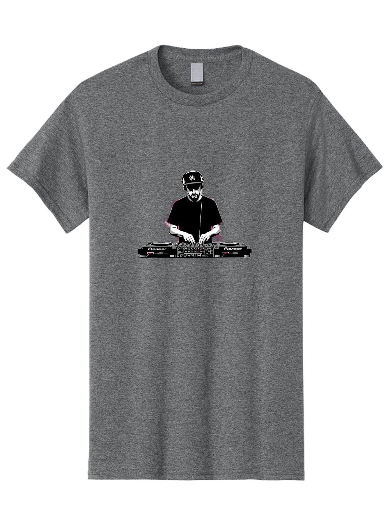 Dj-At-Work Men'S Graphic Tee, 100% Cotton, Comfortable Casual Summer Wear, Machine Washable, Dj Mixing Music, Pioneer Dj Controller, Electronic Dance Music, Dj Equipment, Music Production, Dj Performance, Club Dj, Dj Setup, Mixing Tracks Bad033 5