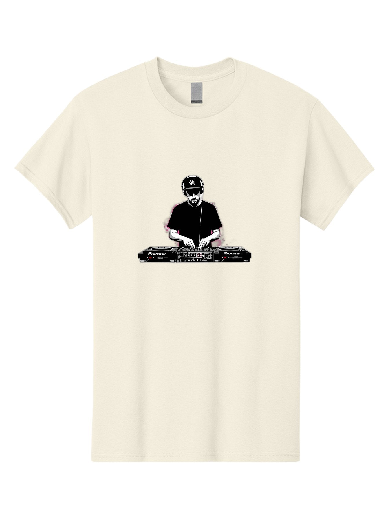 Dj-At-Work Men'S Graphic Tee, 100% Cotton, Comfortable Casual Summer Wear, Machine Washable, Dj Mixing Music, Pioneer Dj Controller, Electronic Dance Music, Dj Equipment, Music Production, Dj Performance, Club Dj, Dj Setup, Mixing Tracks Bad033 7