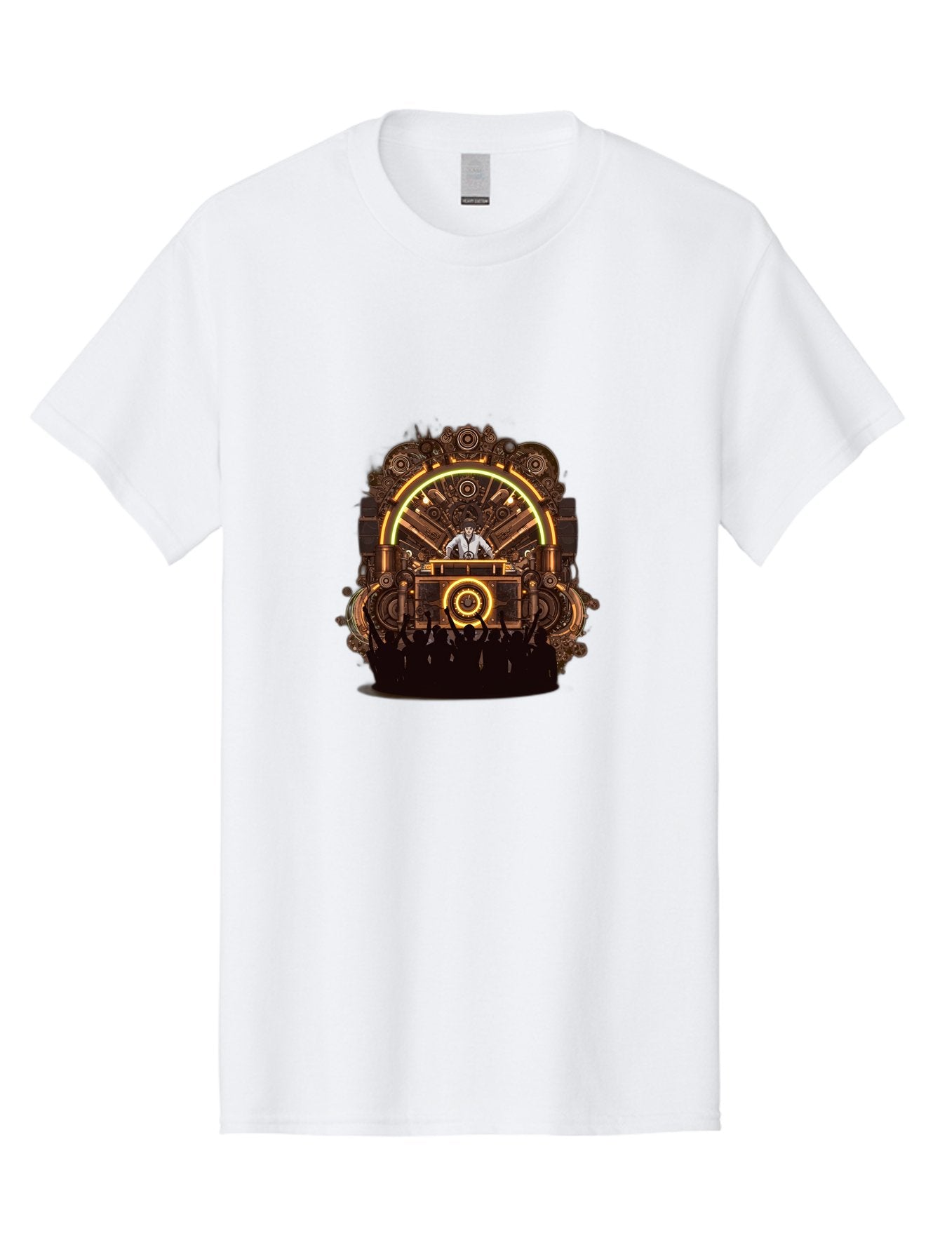 Dj-Console Men'S Graphic Tee, 100% Cotton, Comfortable Casual Summer Wear, Machine Washable, Dj Spinning Tracks, Electronic Dance Music, Nightclub Atmosphere, Turntables, Crowd Dancing, Music Festival, Neon Lights, Rhythmic Beats Bad039 6